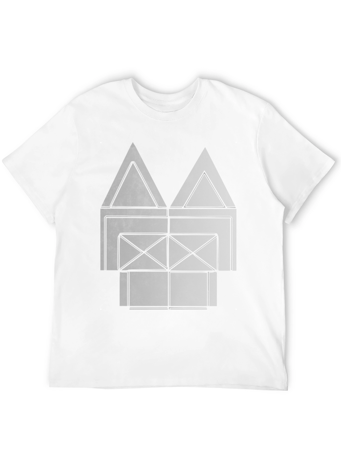 Abstract Geometric Graphic Print Black T-Shirt
