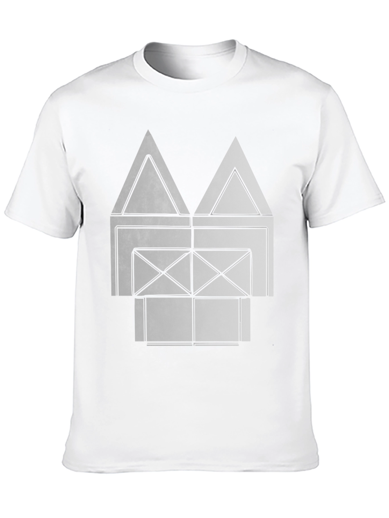 Abstract Geometric Graphic Print Black T-Shirt