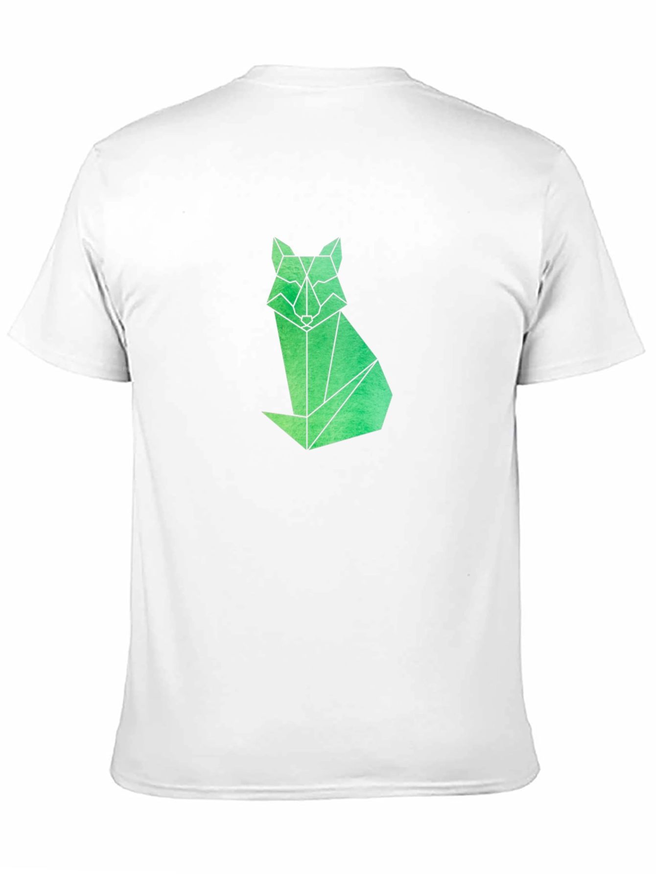 Geometric Fox Graphic Tee - Modern Mens Black T-Shirt