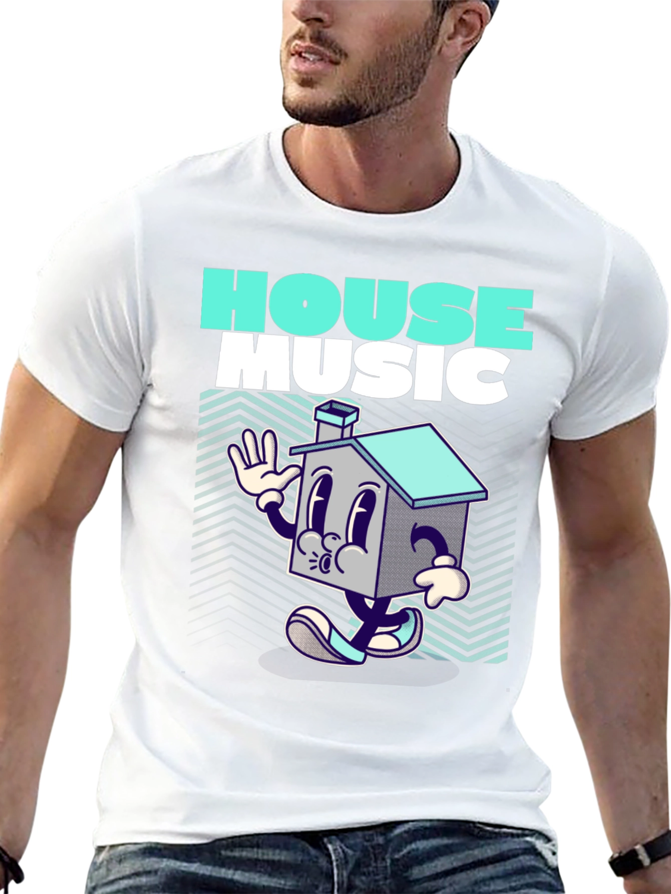House Music Graphic Print T-Shirt