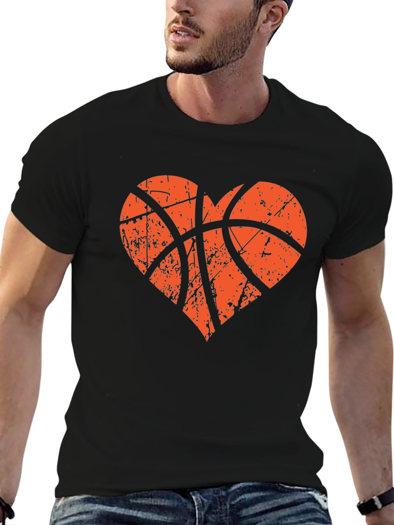 Basketball Heart Graphic Tee - Love the Game!