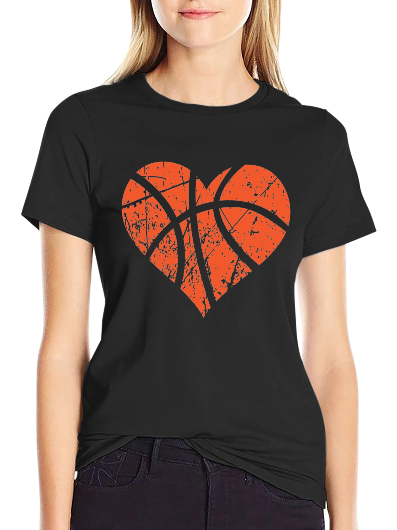 Basketball Heart Graphic Tee - Love the Game!