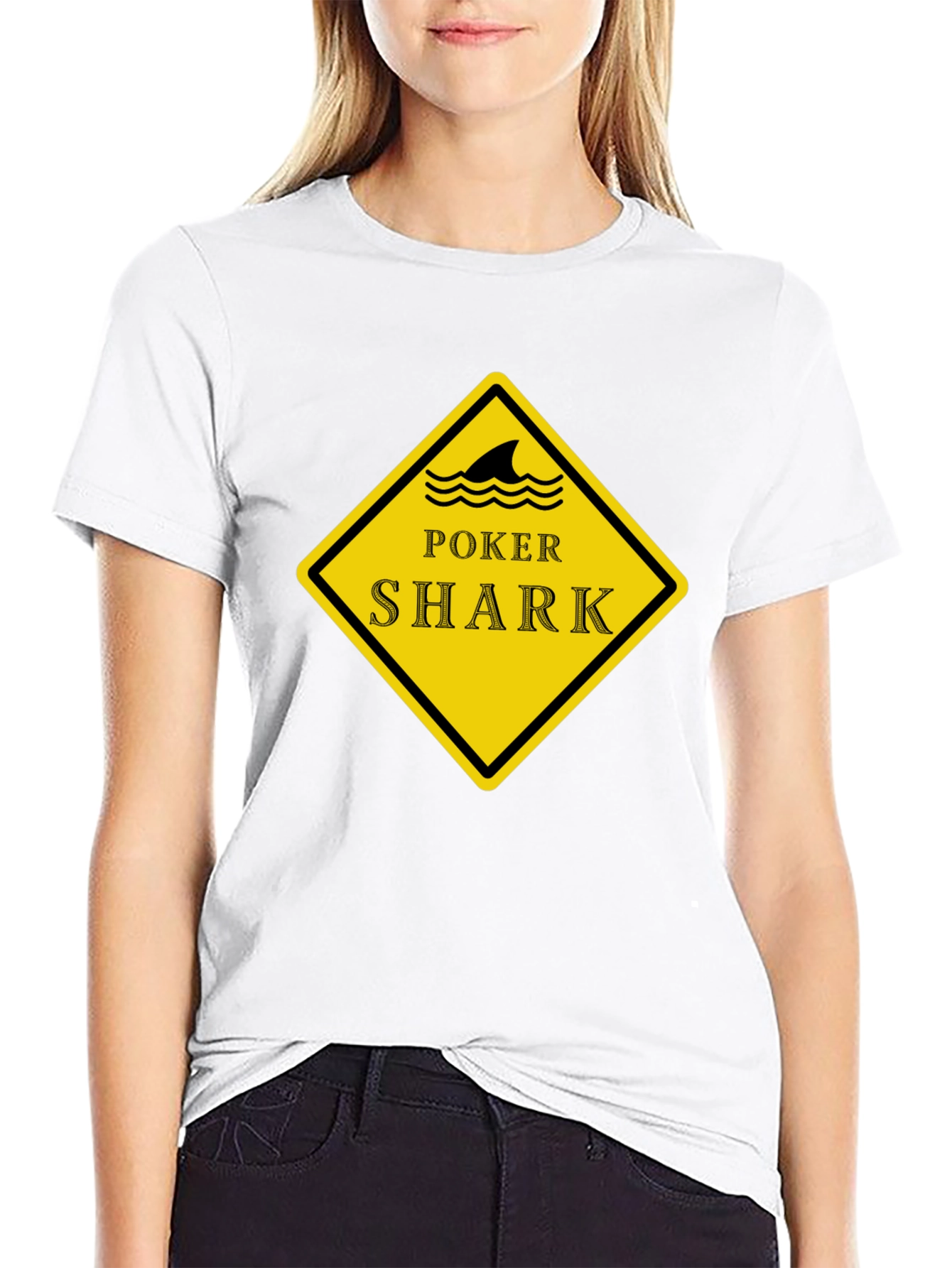 Poker Shark Black T-Shirt - Casino Card Game Tee