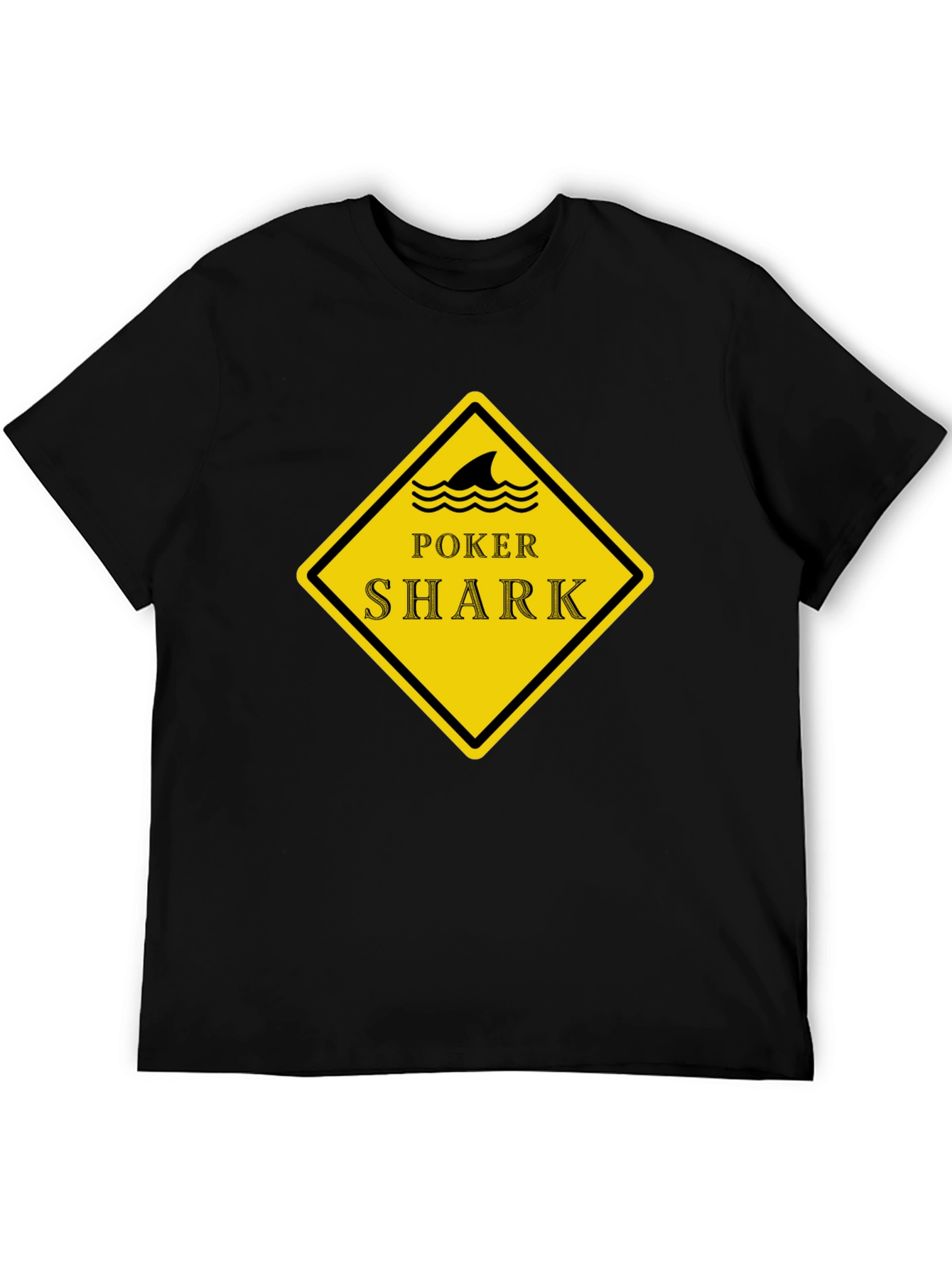 Poker Shark Black T-Shirt - Casino Card Game Tee