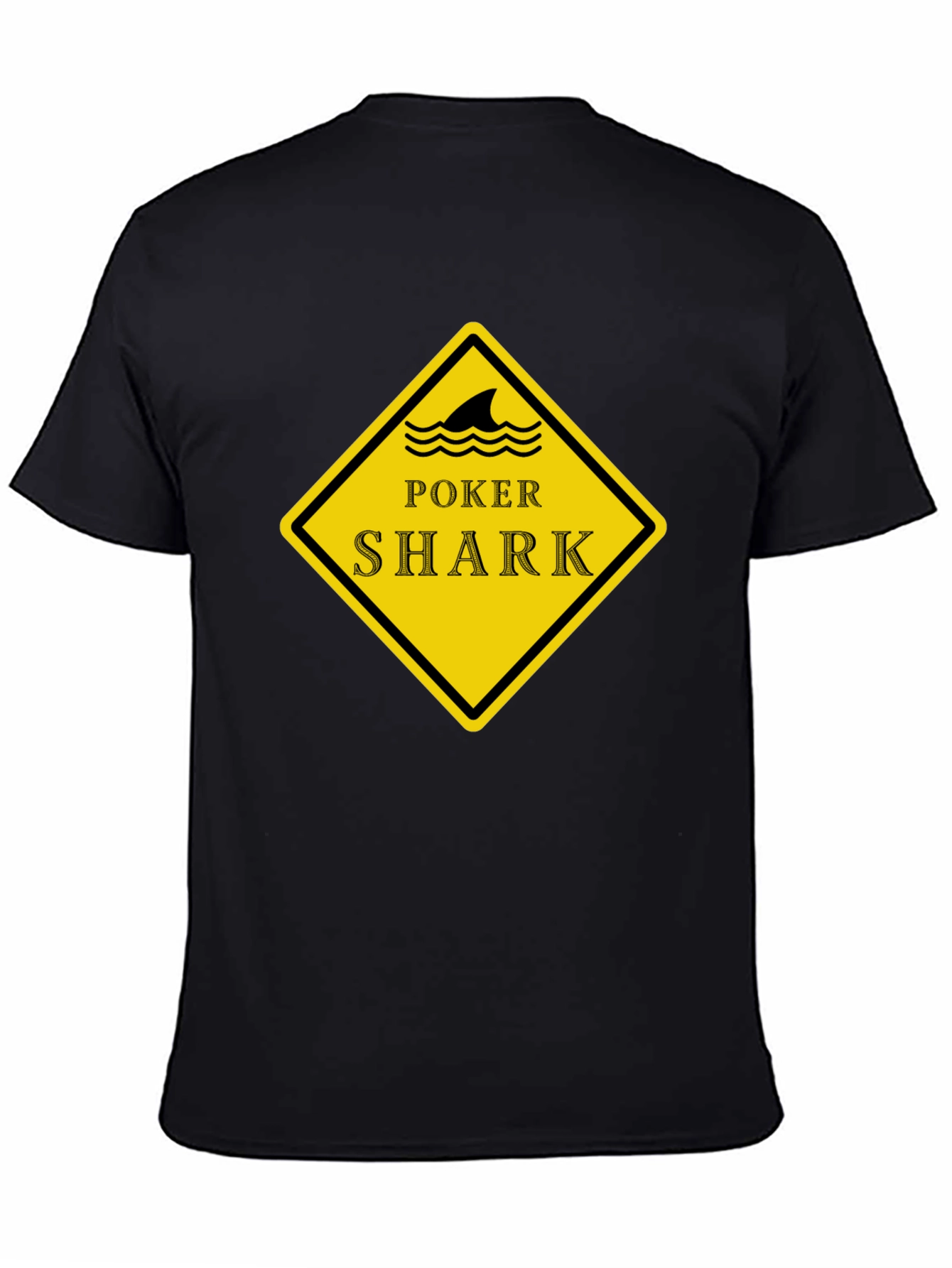 Poker Shark Black T-Shirt - Casino Card Game Tee