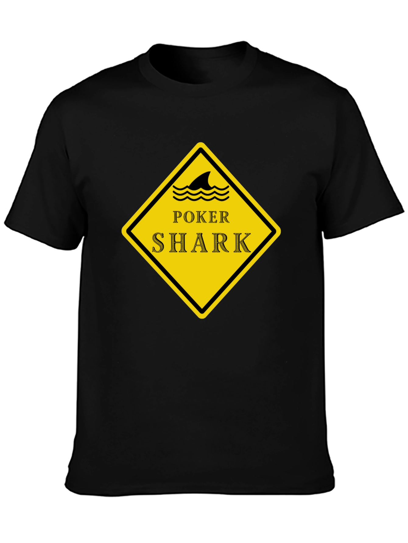 Poker Shark Black T-Shirt - Casino Card Game Tee