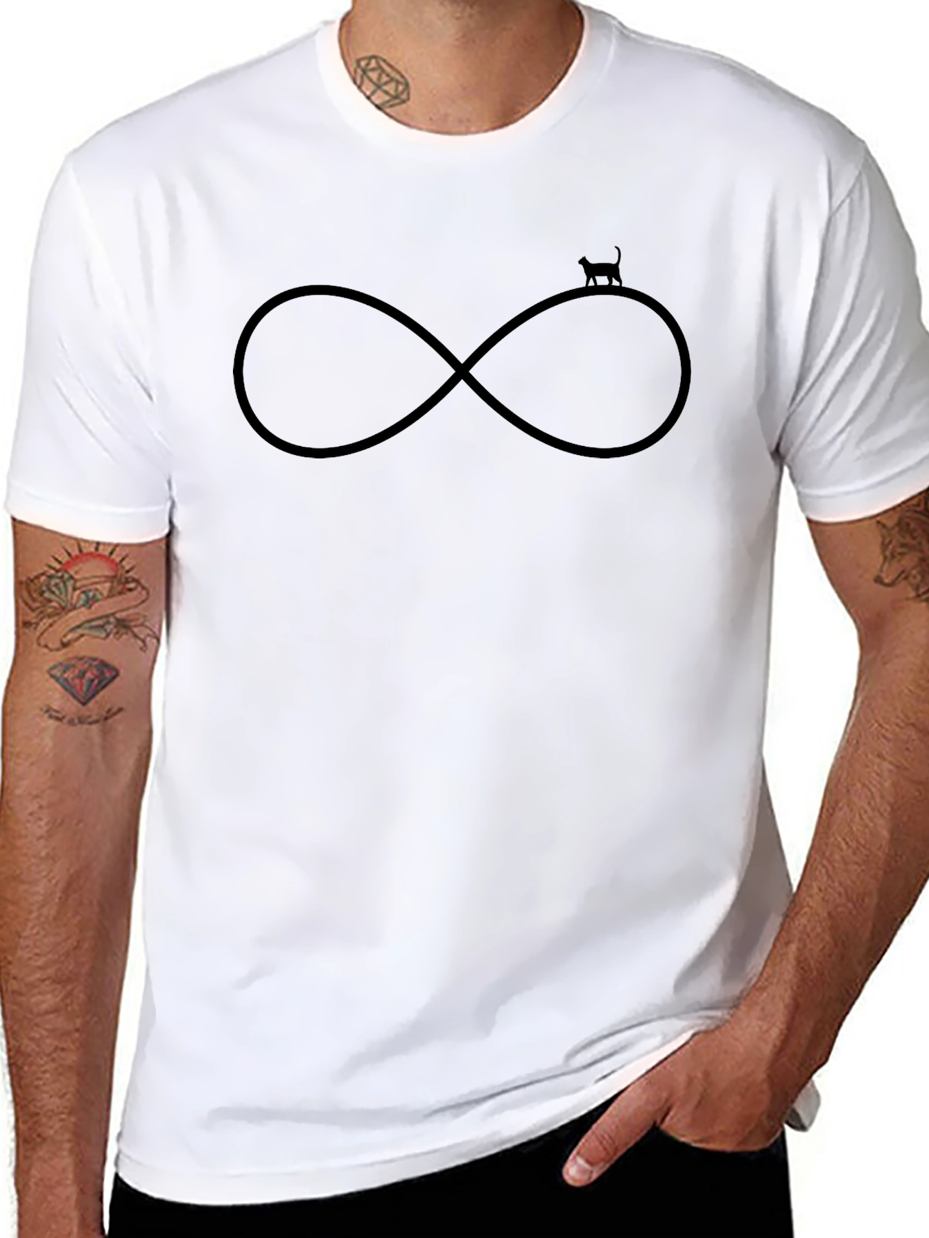 Infinity Cat Black T-Shirt