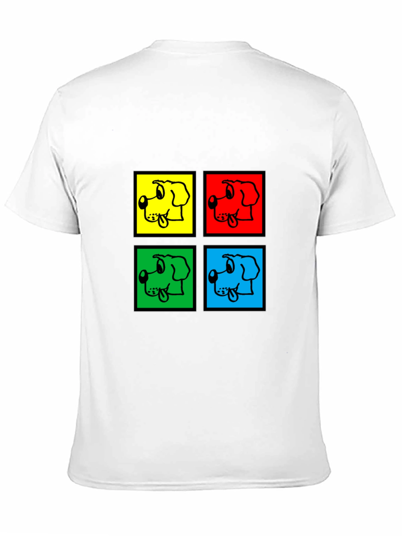 Pop Art Dog Graphic Black T-Shirt