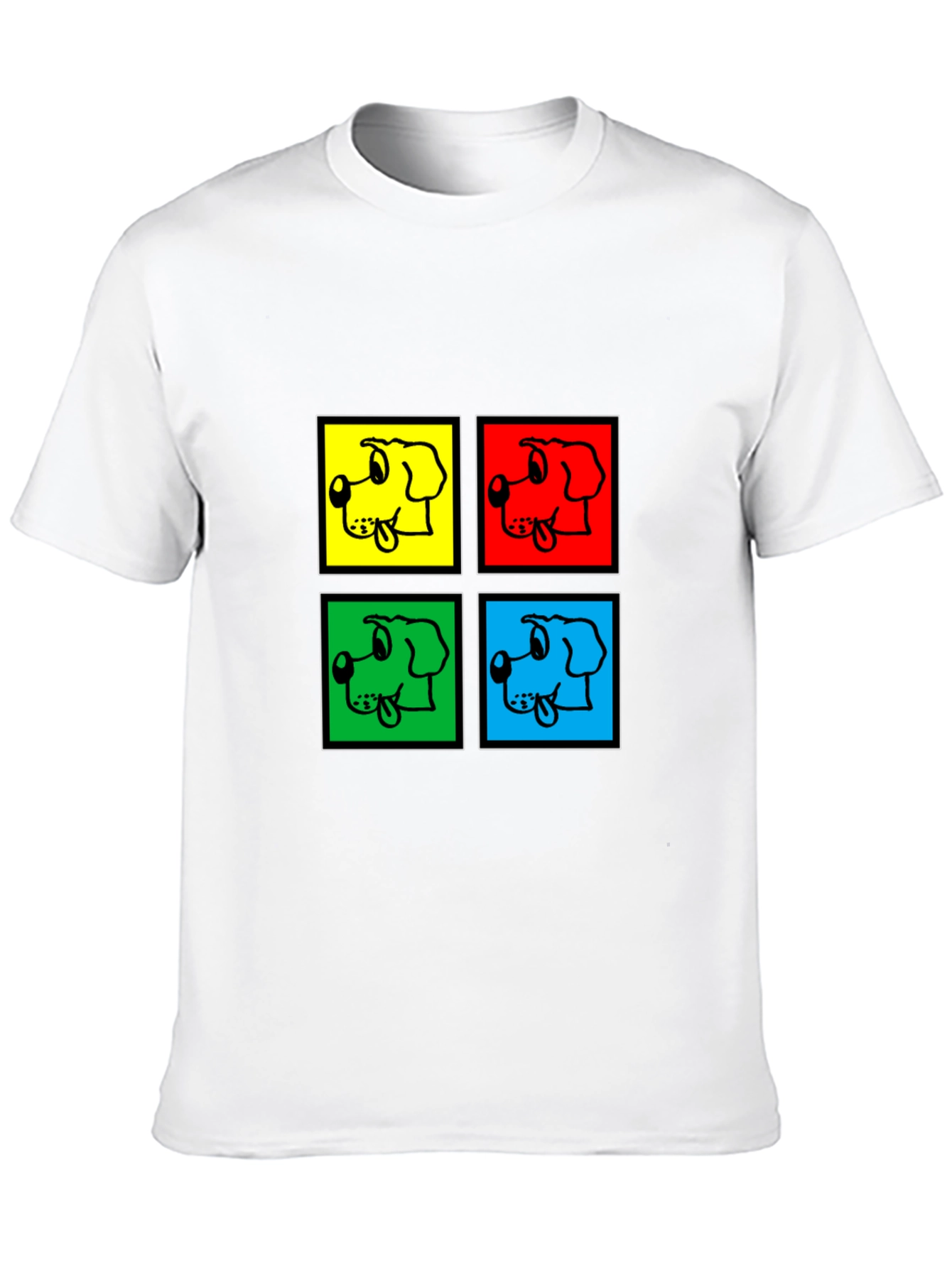 Pop Art Dog Graphic Black T-Shirt