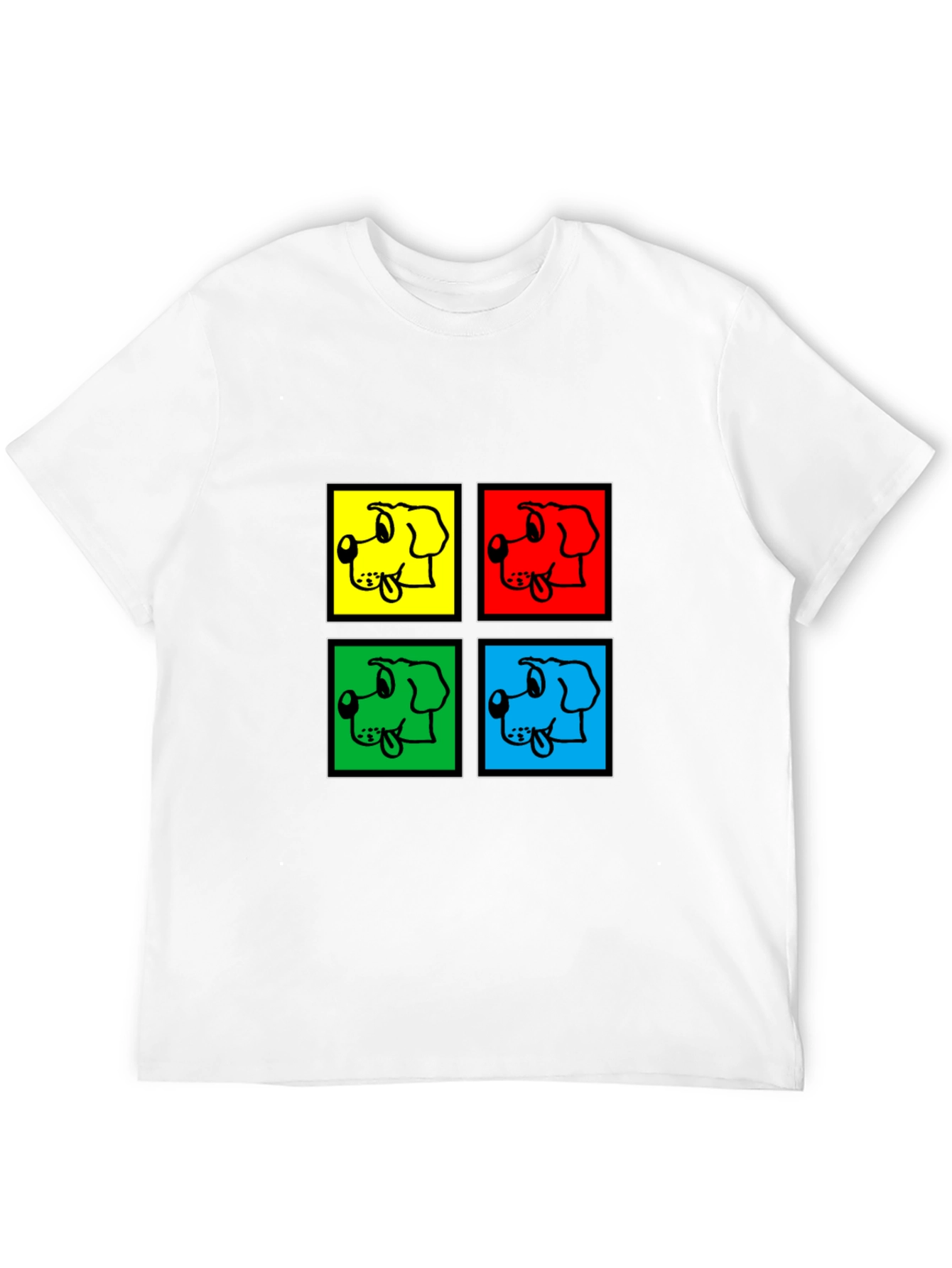 Pop Art Dog Graphic Black T-Shirt
