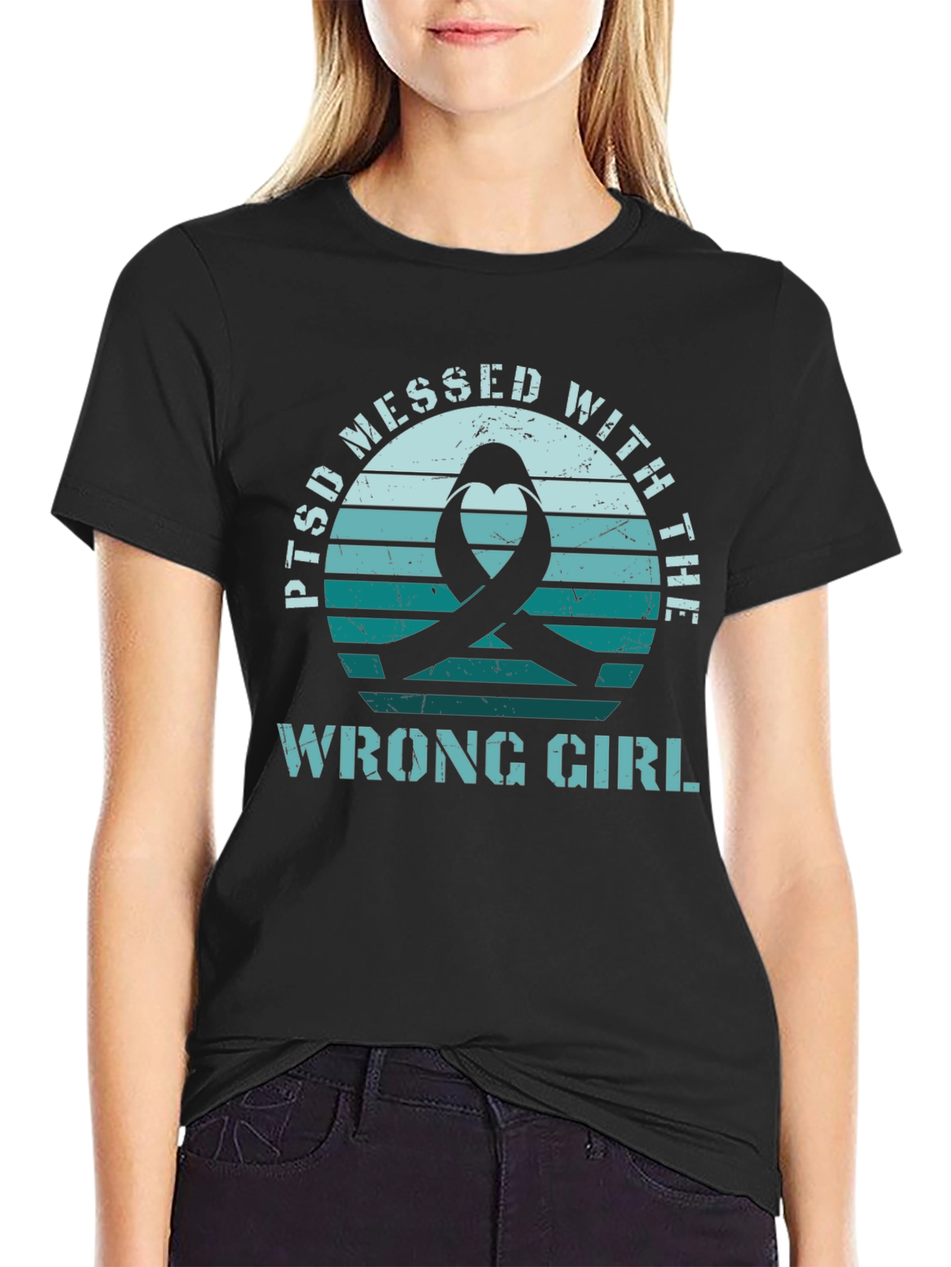 PTSD Awareness Ribbon Graphic T-Shirt