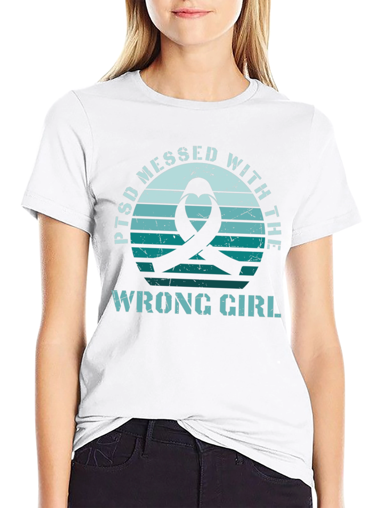 PTSD Awareness Ribbon Graphic T-Shirt