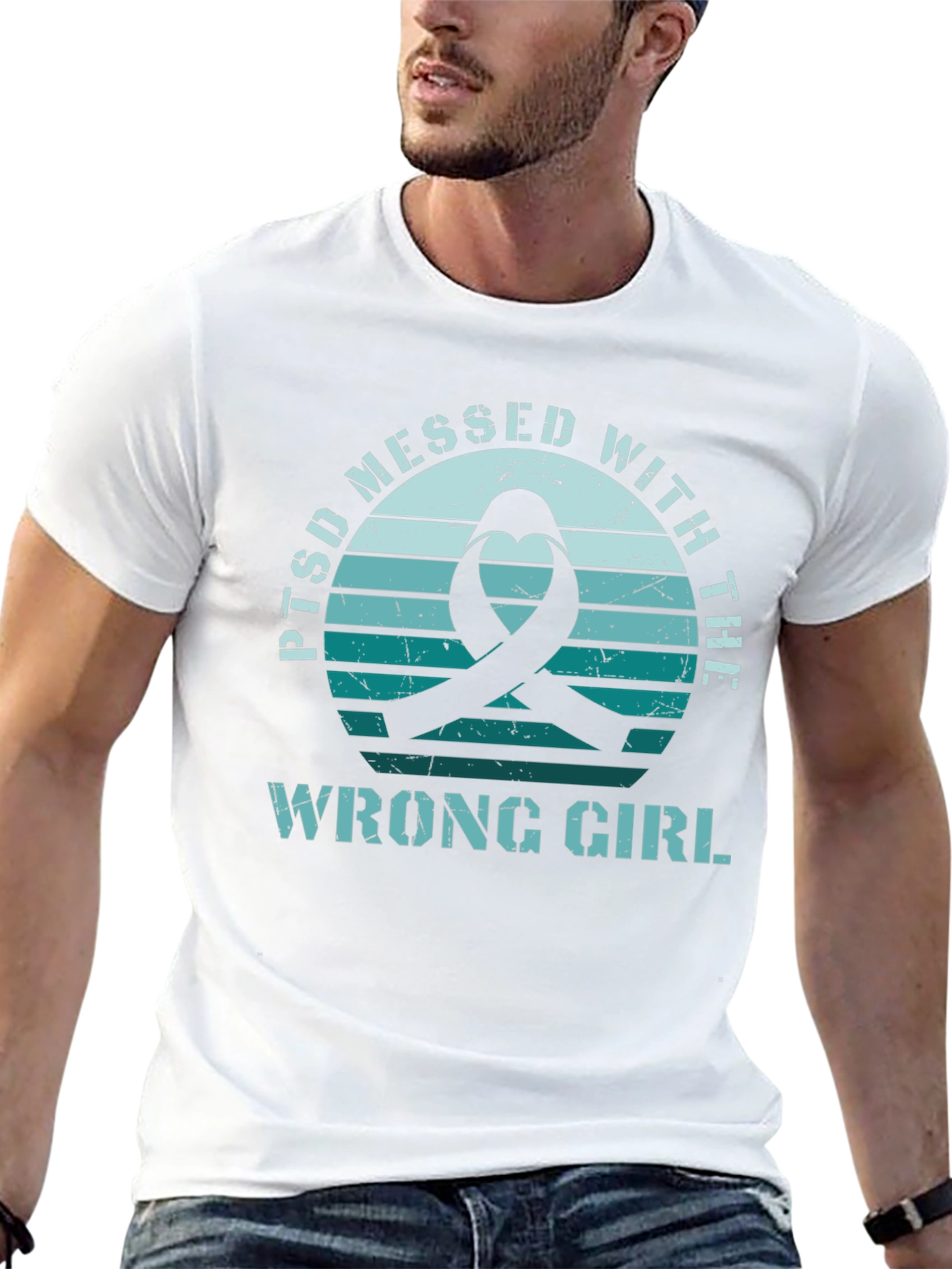 PTSD Awareness Ribbon Graphic T-Shirt