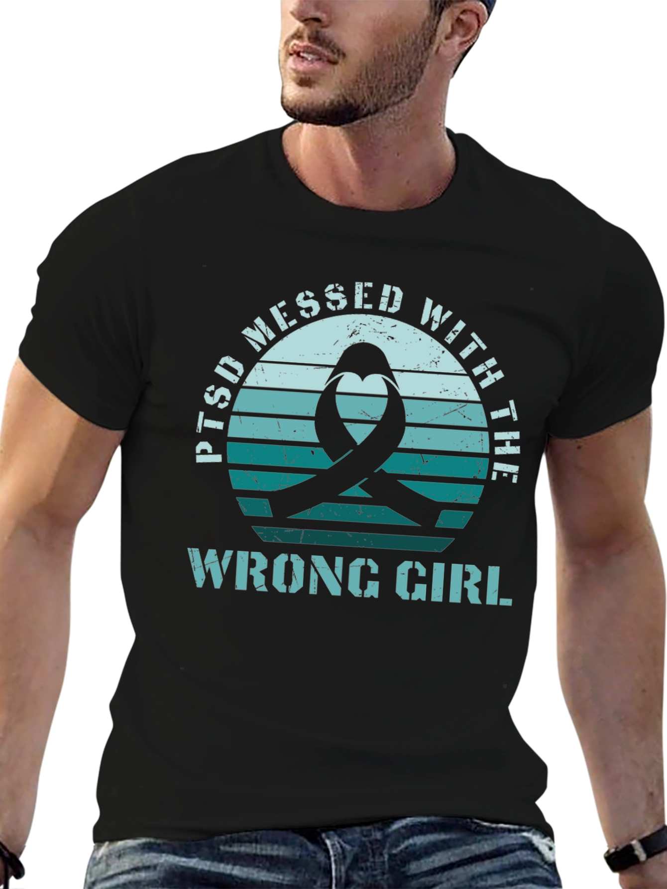 PTSD Awareness Ribbon Graphic T-Shirt