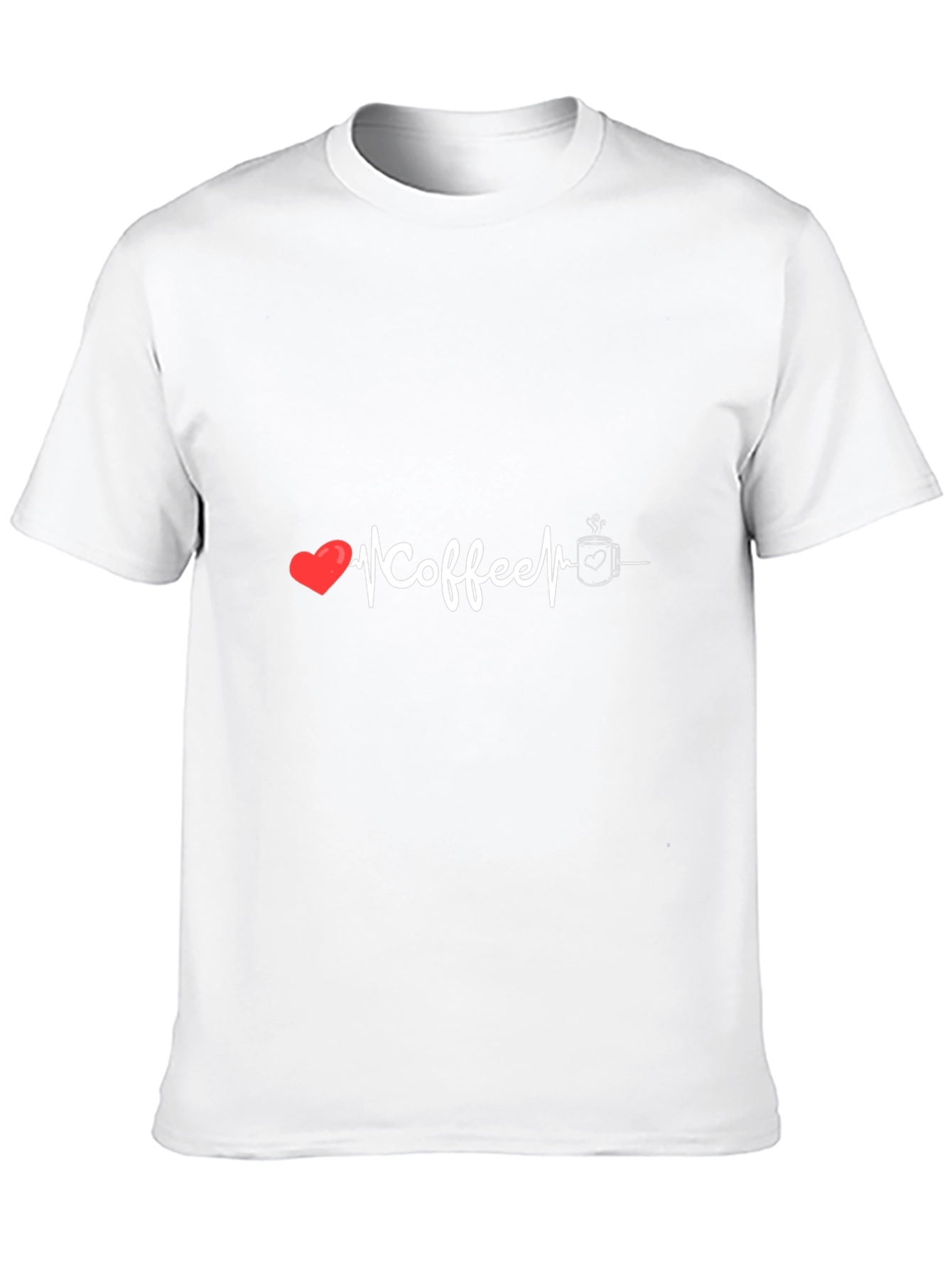Coffee Lover Graphic Tee - Heartbeat Design Soft Cotton