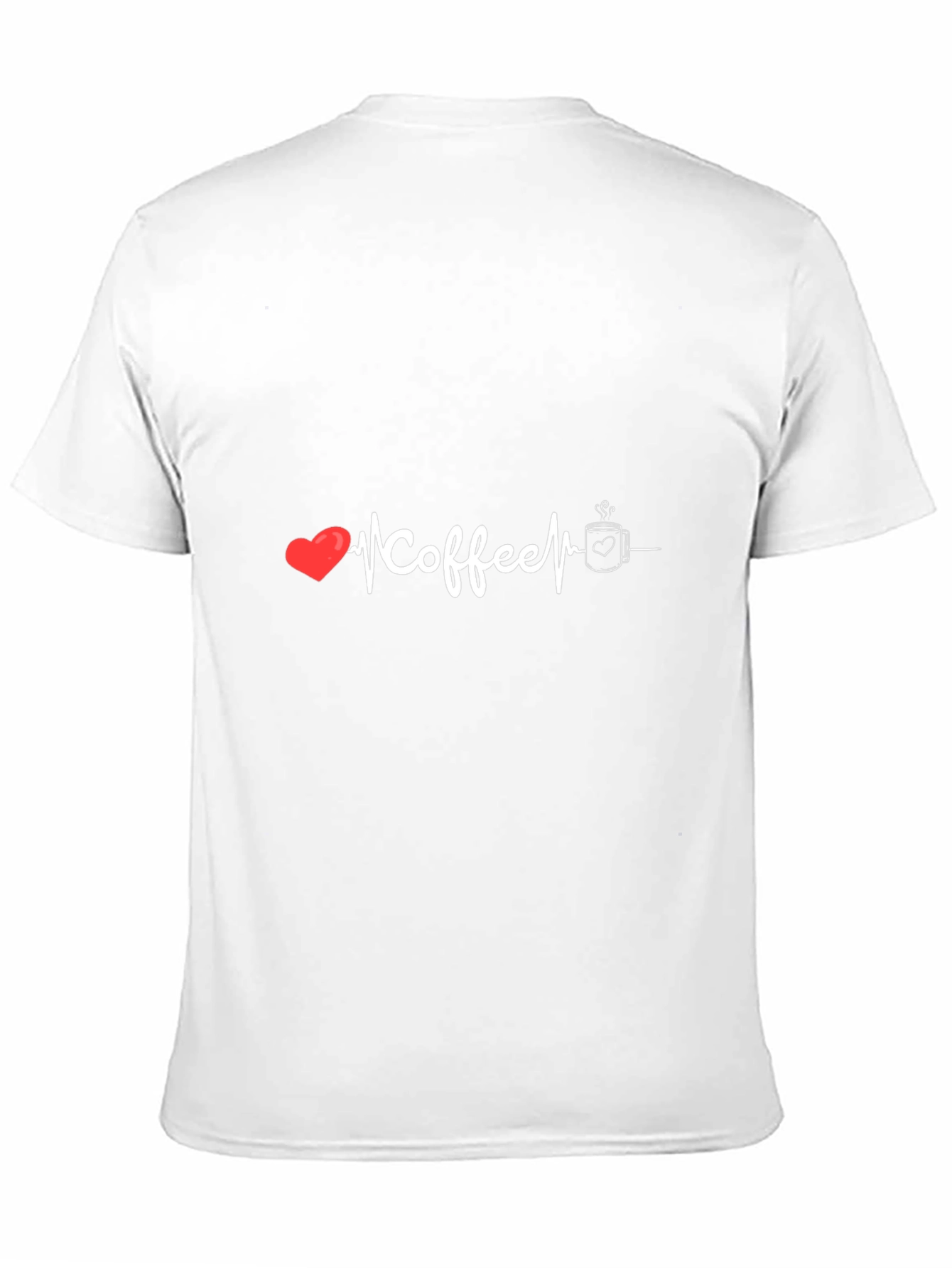 Coffee Lover Graphic Tee - Heartbeat Design Soft Cotton