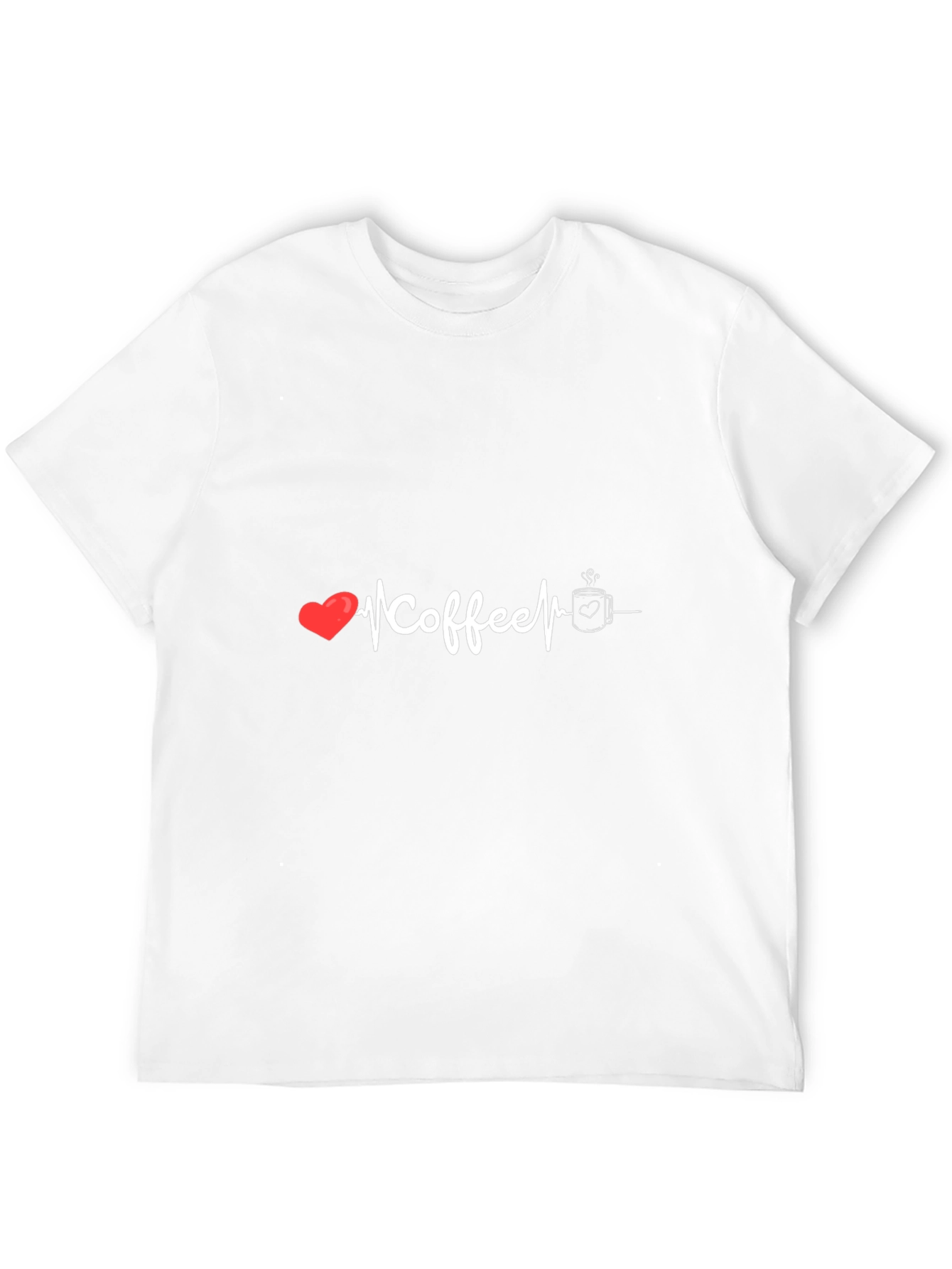 Coffee Lover Graphic Tee - Heartbeat Design Soft Cotton