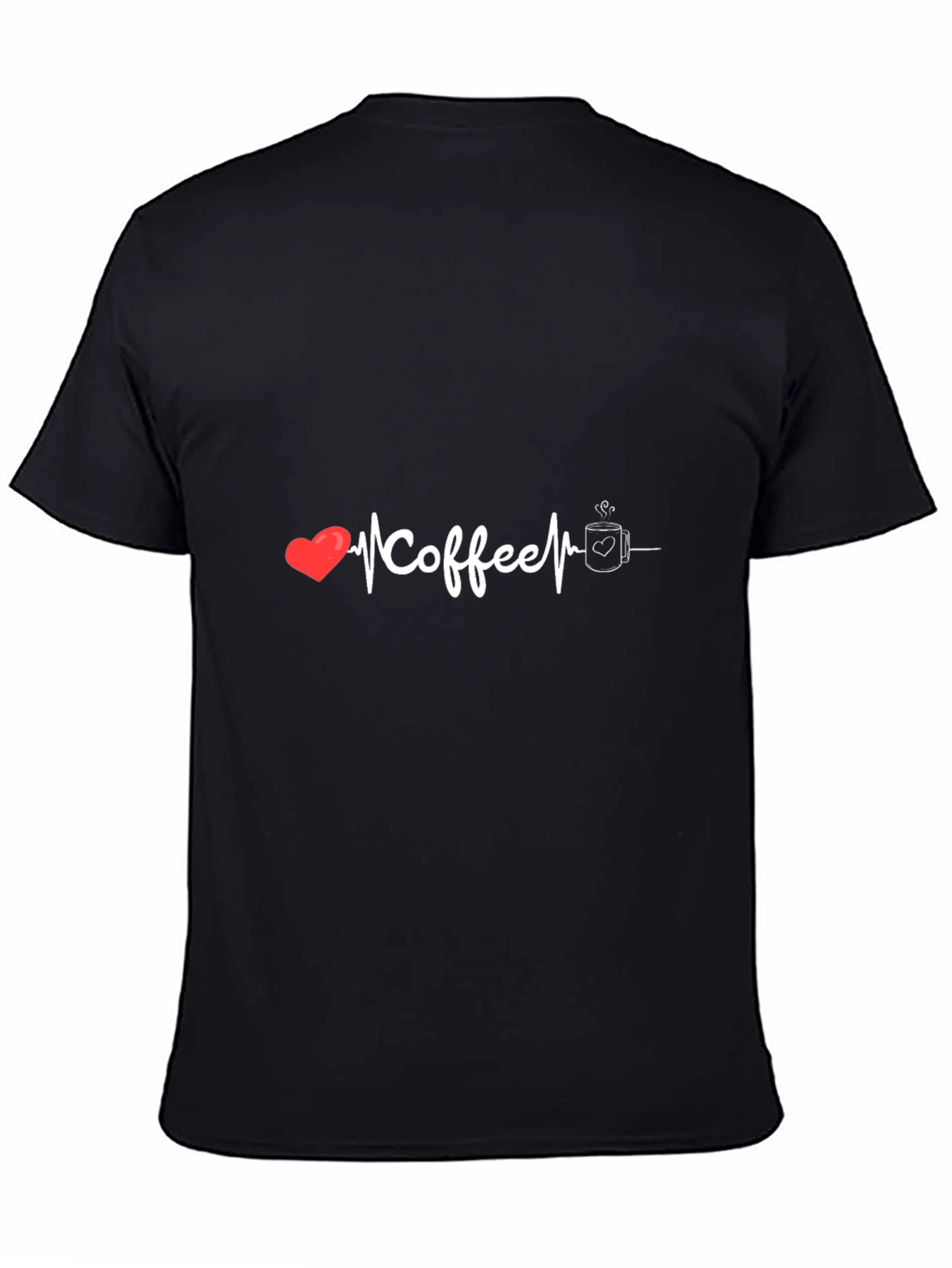 Coffee Lover Graphic Tee - Heartbeat Design Soft Cotton