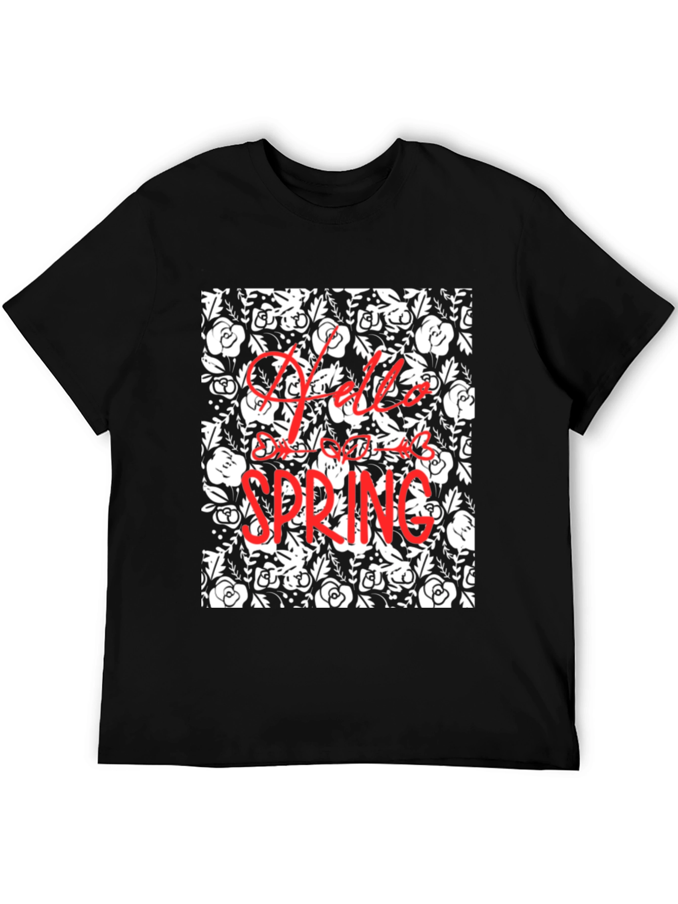 Hello Spring Floral Print T-Shirt