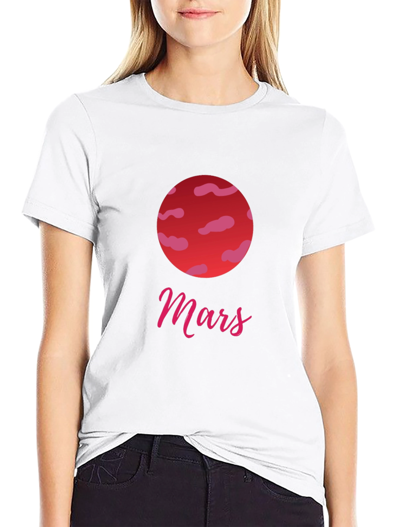 Mars Planet Graphic Tee - Stylish Black T-Shirt