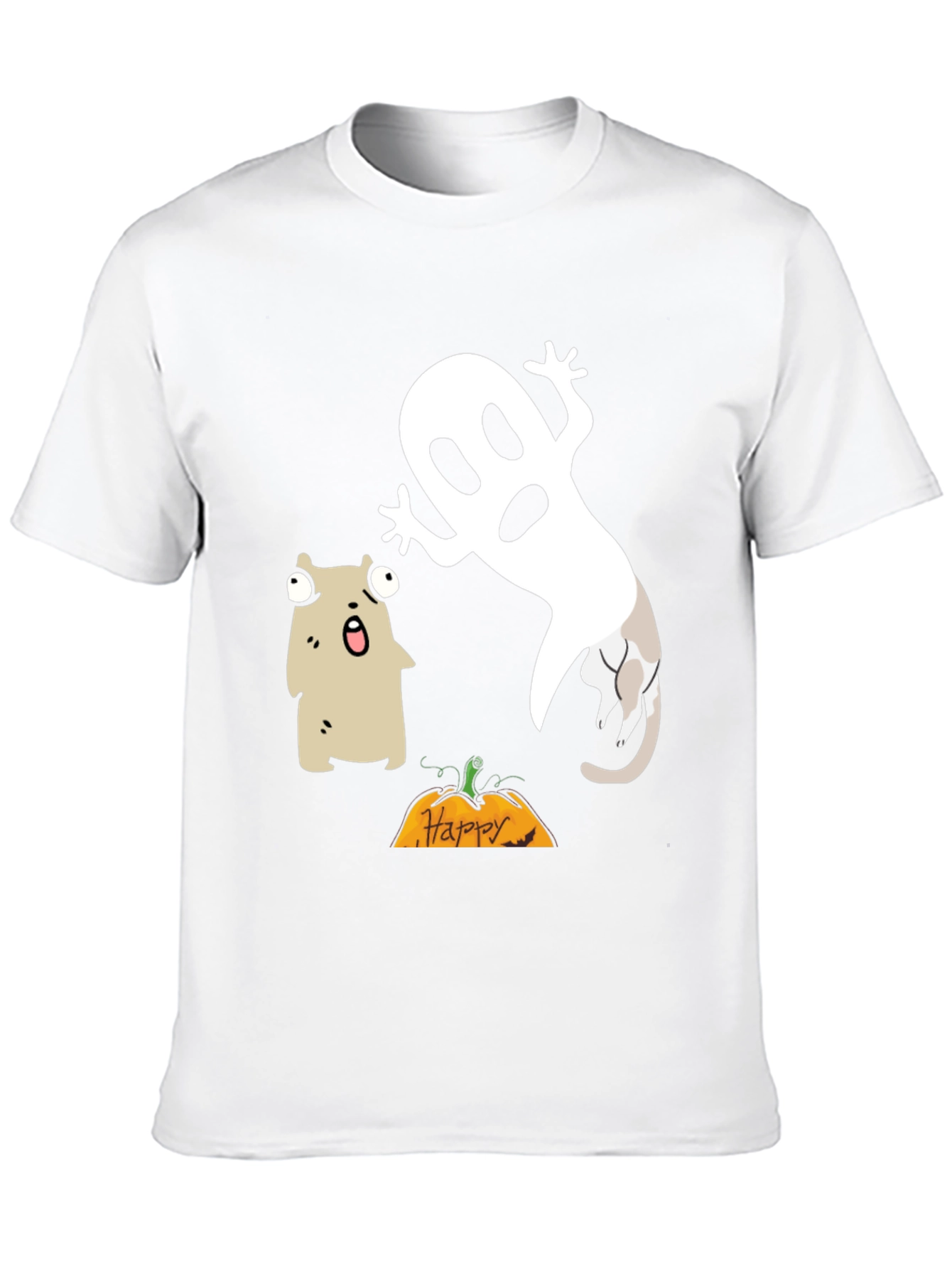 Halloween Ghost & Cat T-Shirt
