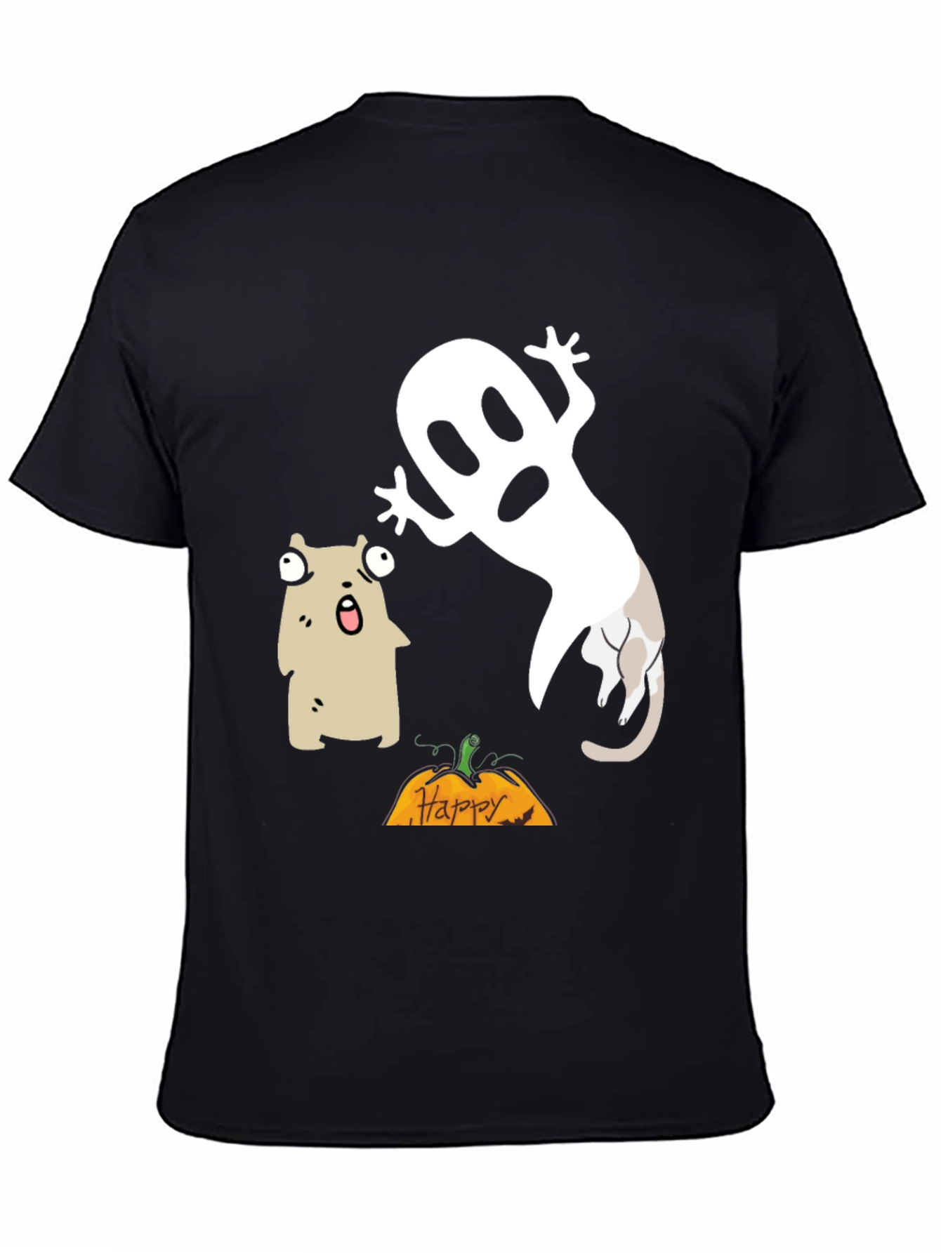 Halloween Ghost & Cat T-Shirt