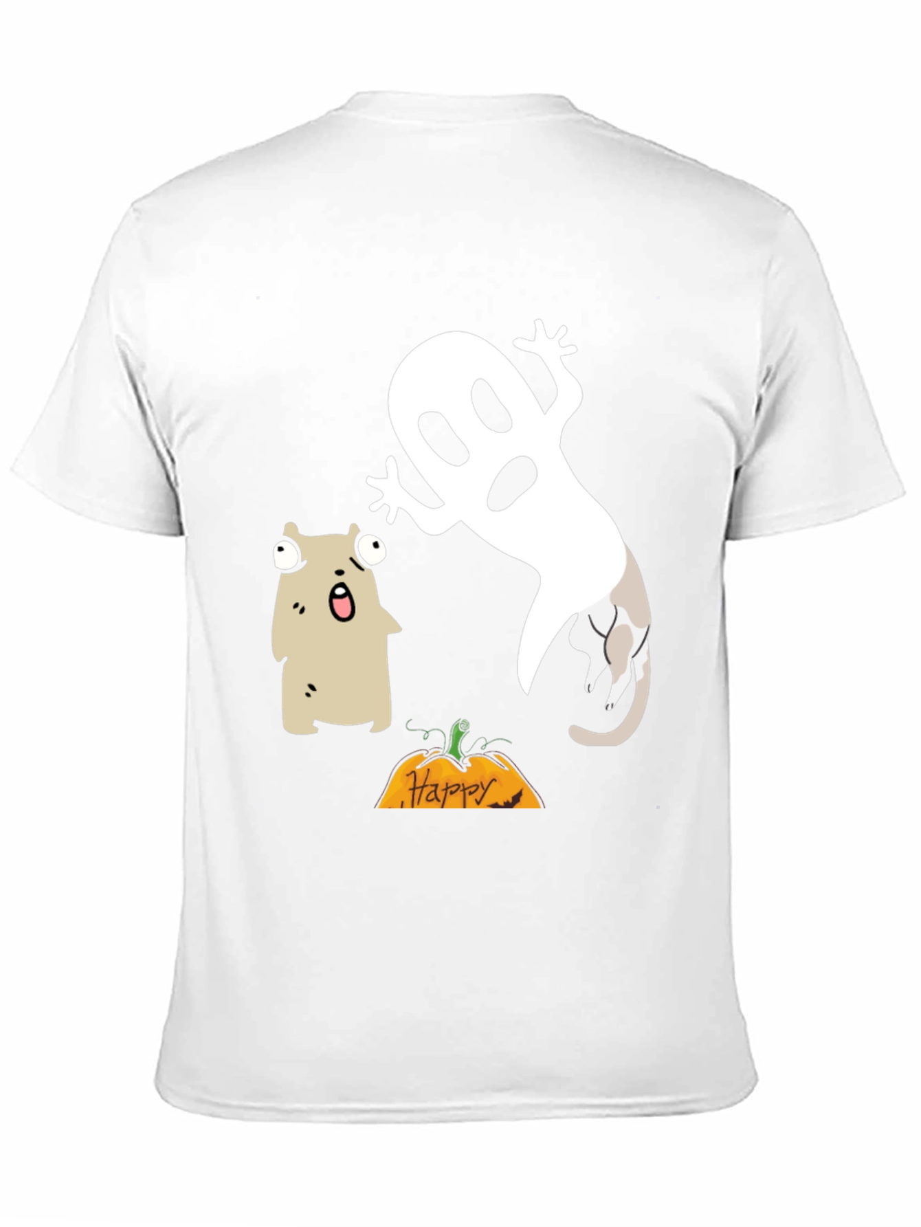 Halloween Ghost & Cat T-Shirt
