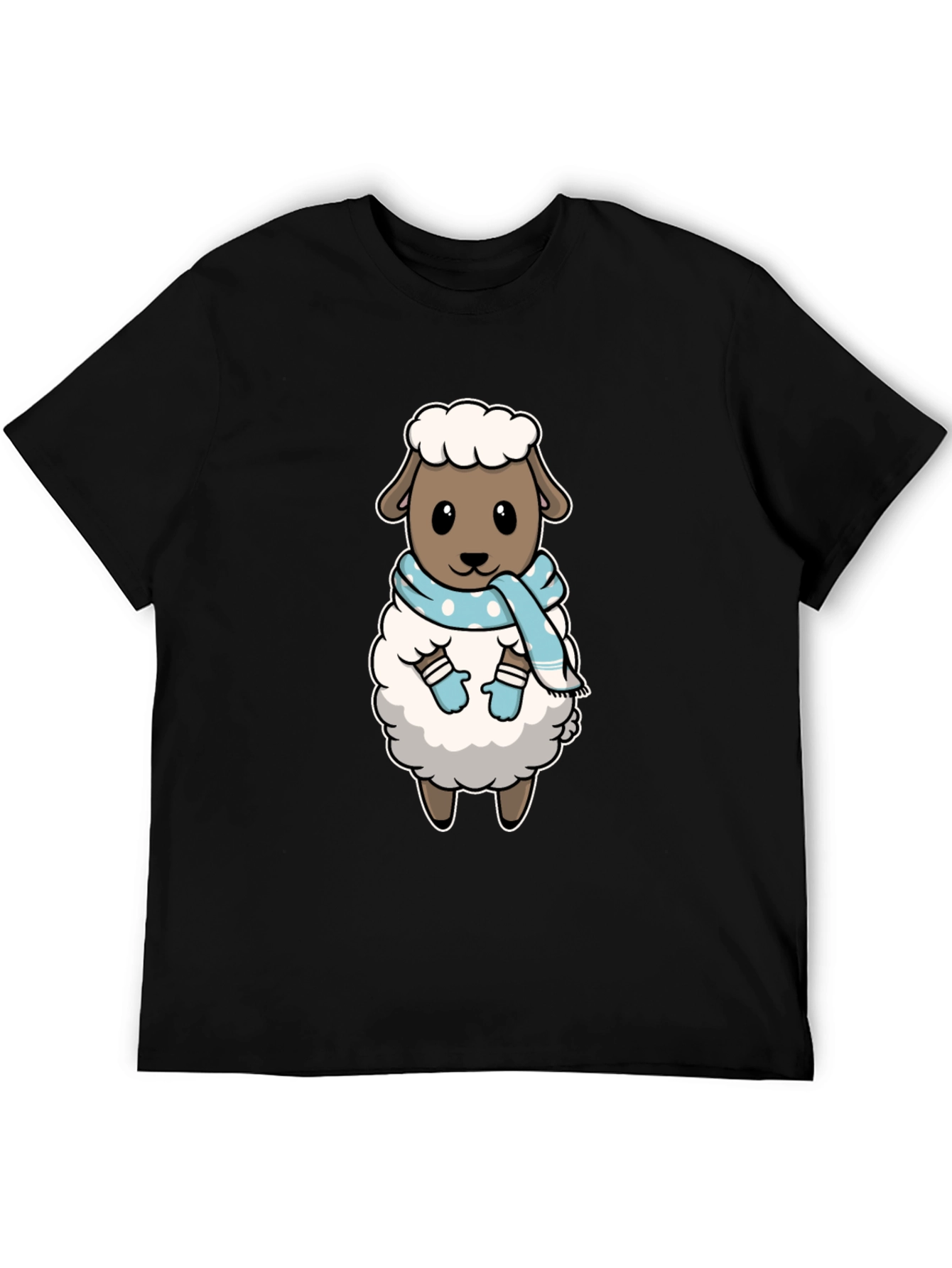 Cute Sheep T-Shirt: Winter Scarf Design