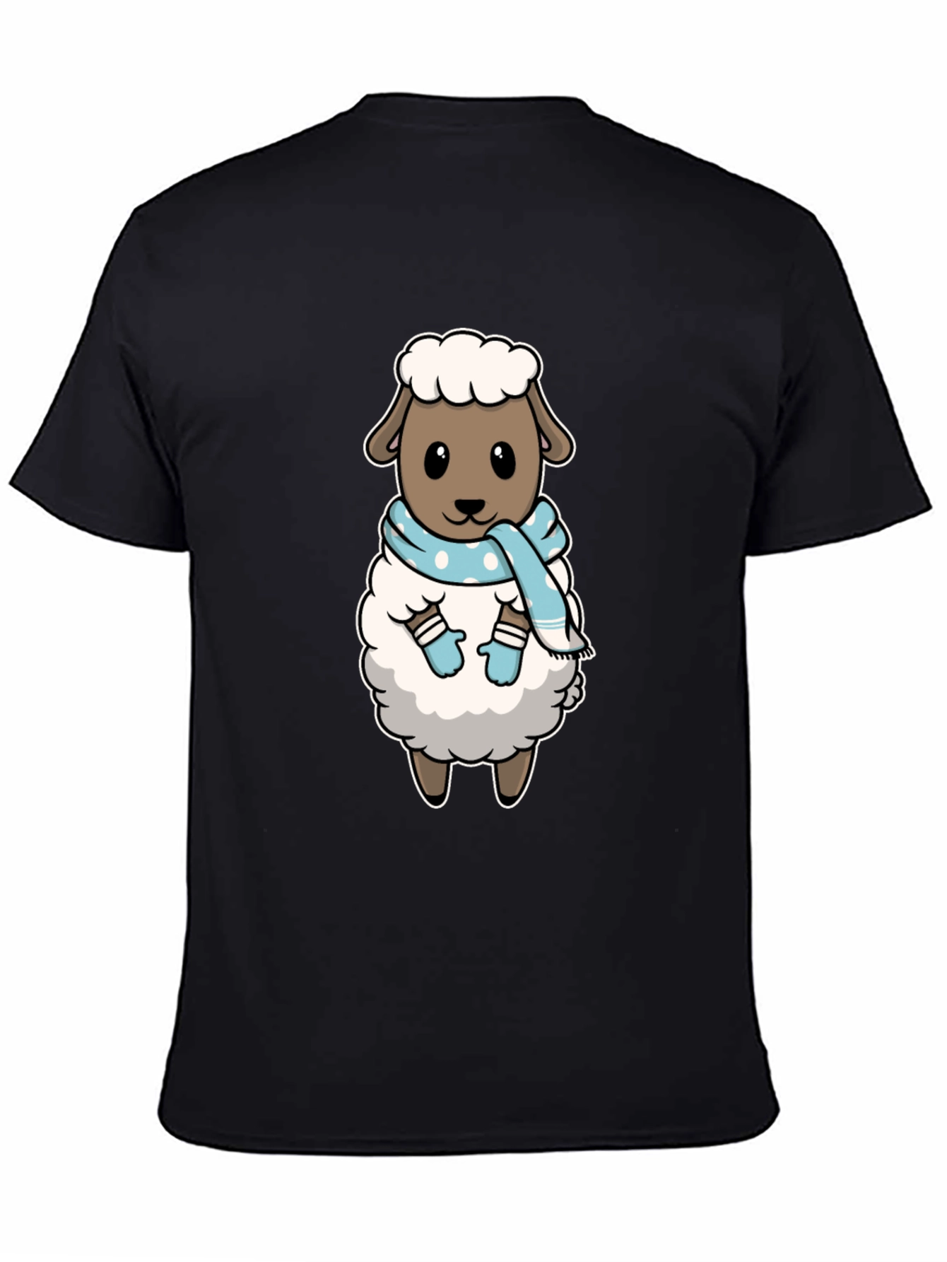 Cute Sheep T-Shirt: Winter Scarf Design