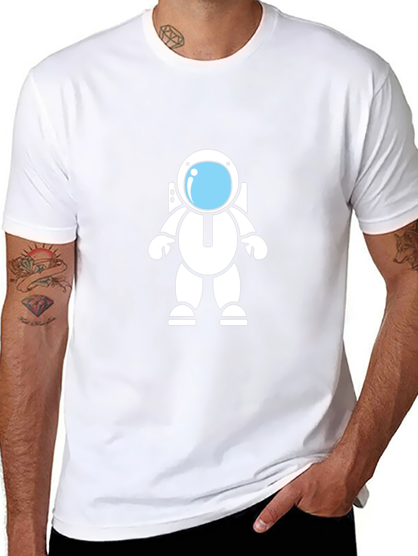 Astronaut Graphic Black T-Shirt - Space Adventure