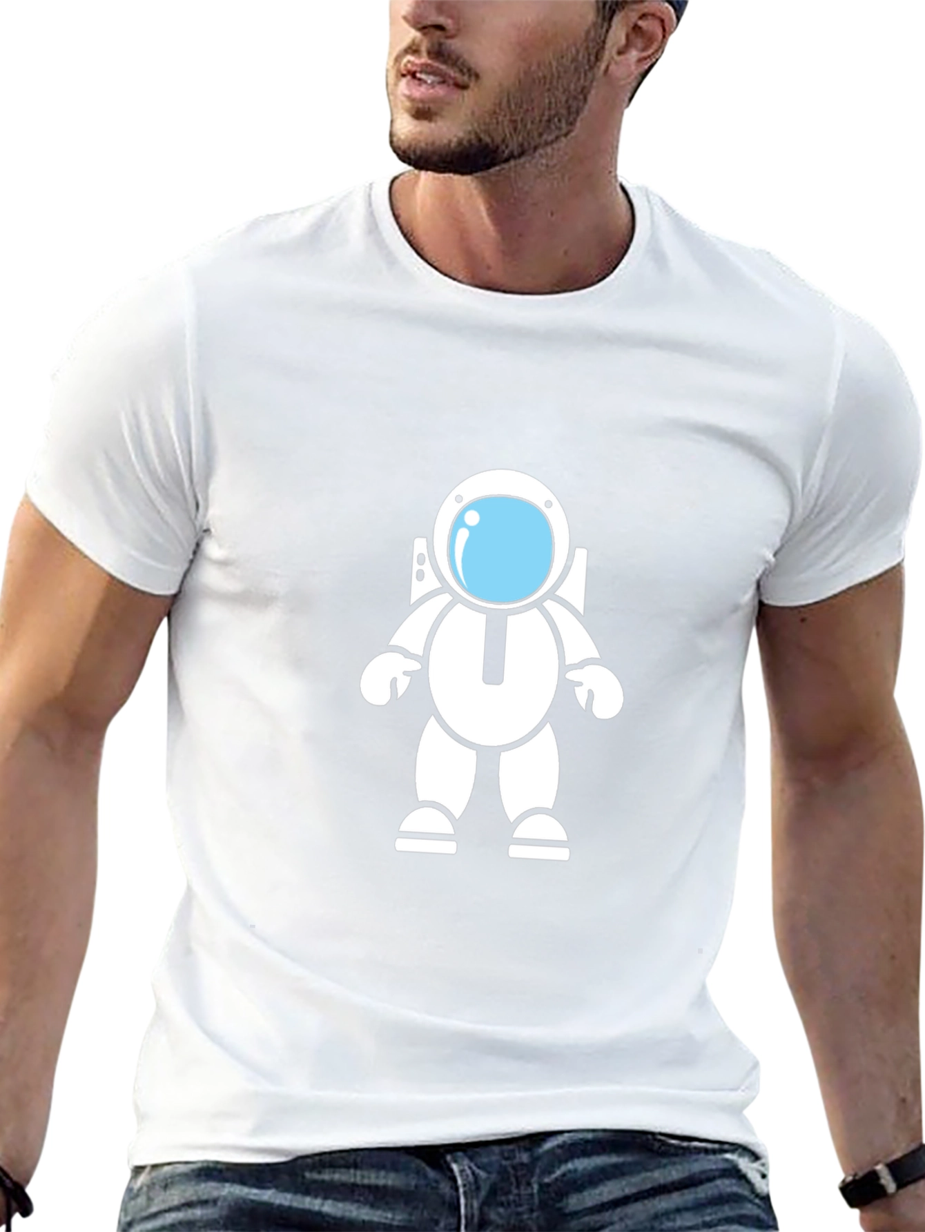 Astronaut Graphic Black T-Shirt - Space Adventure