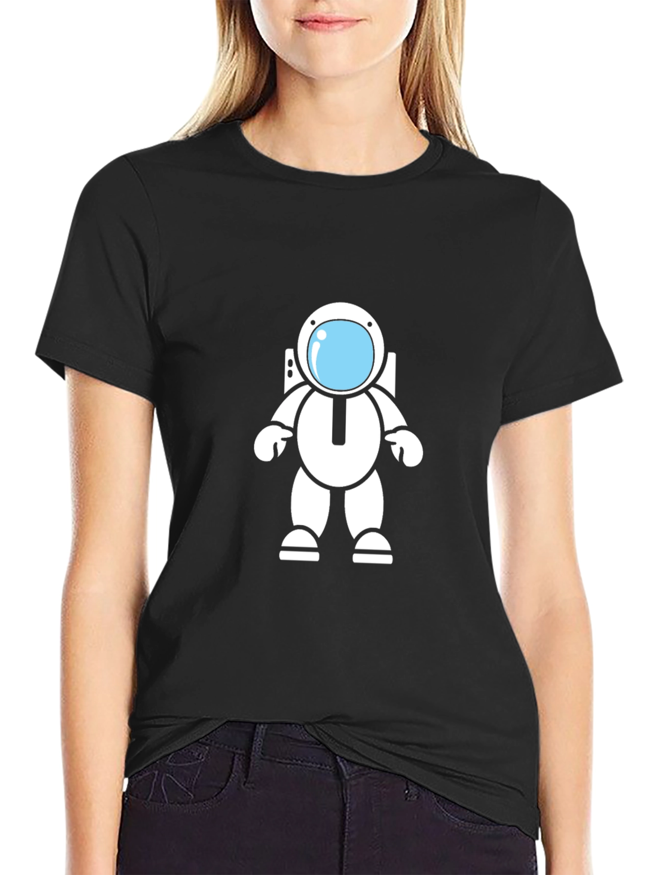 Astronaut Graphic Black T-Shirt - Space Adventure