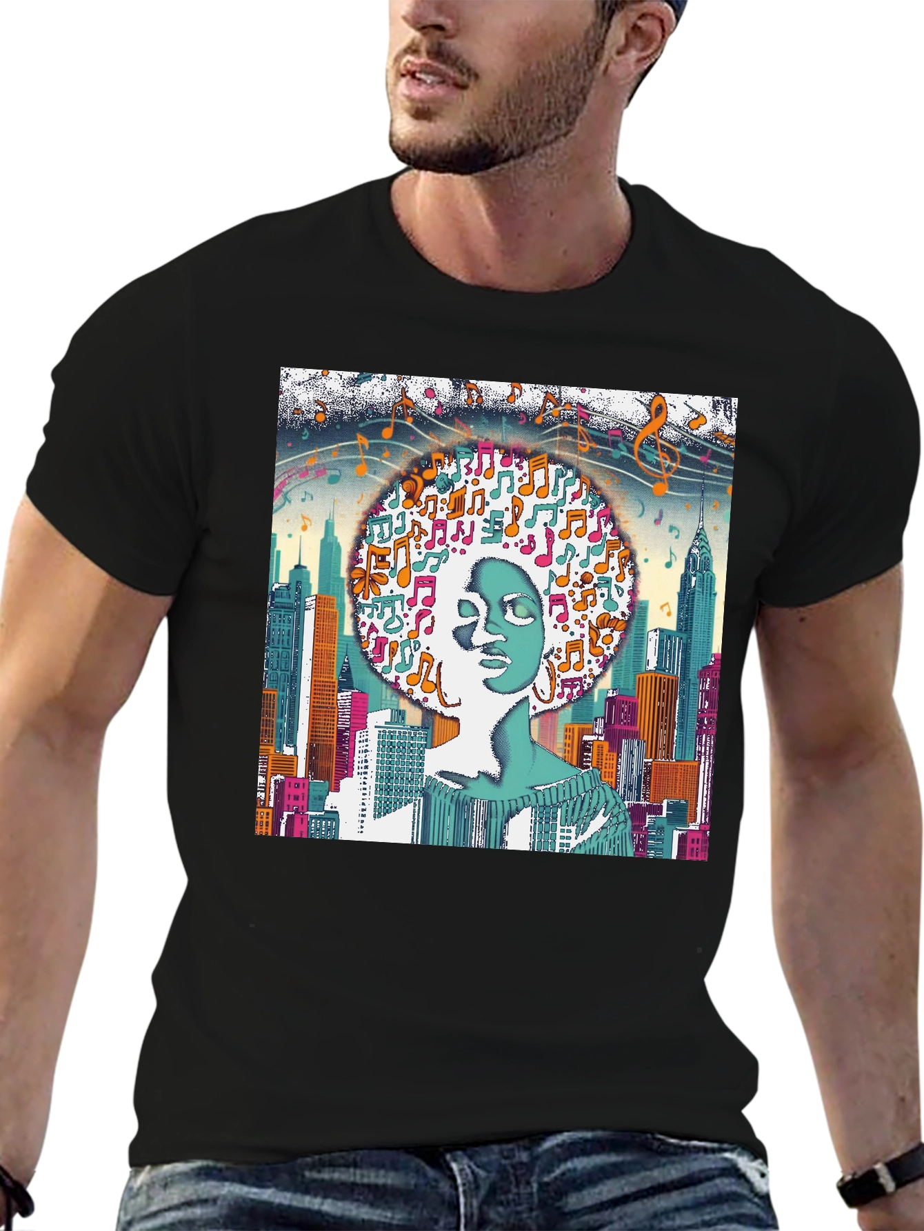 City Music Afro Graphic Tee