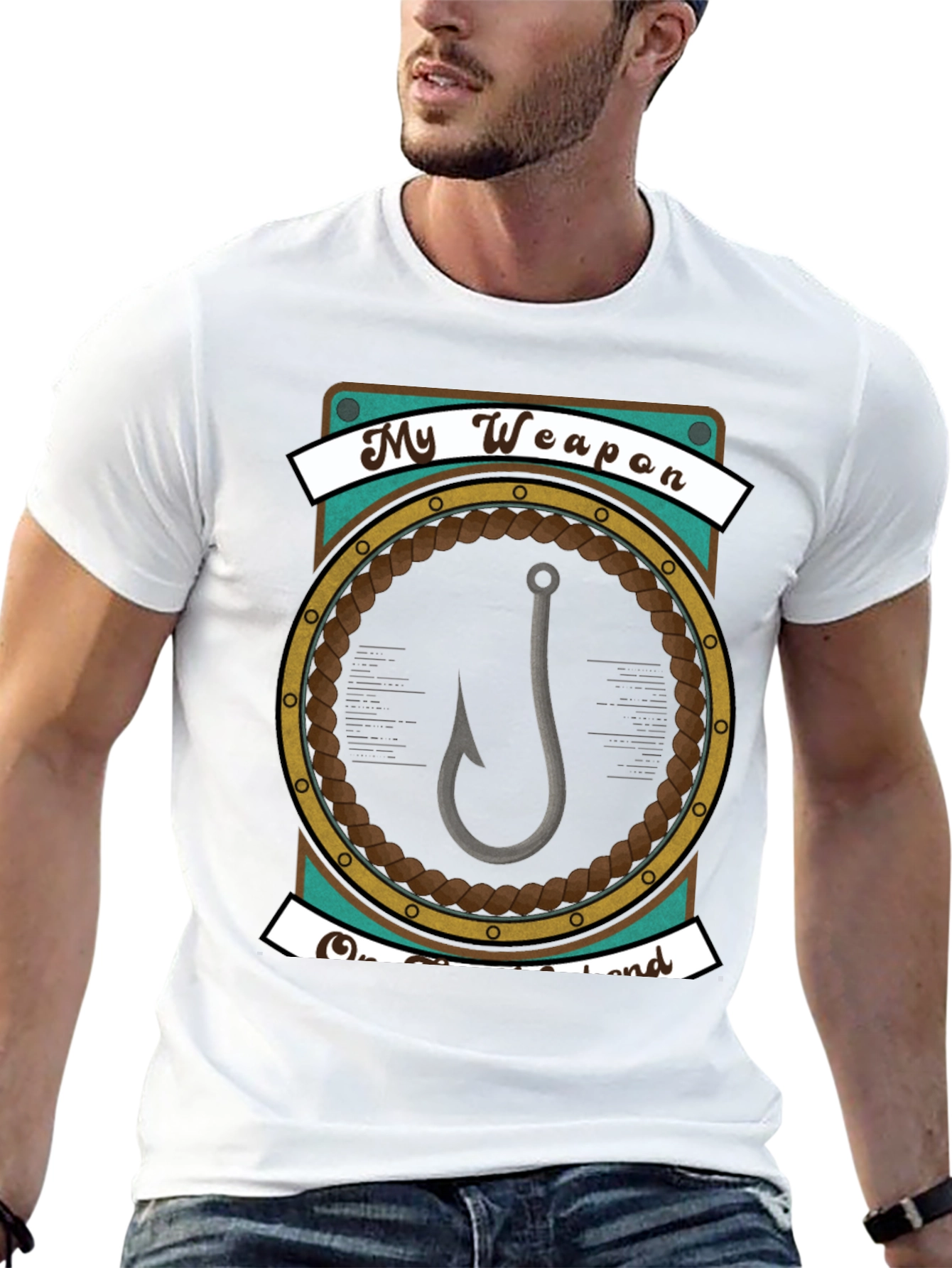 My Weapon is a Hook - Fishing T-Shirt