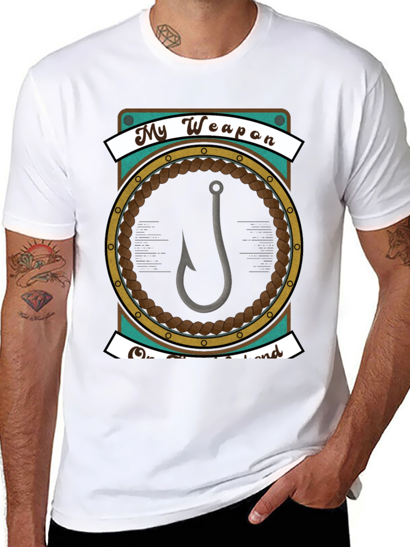 My Weapon is a Hook - Fishing T-Shirt