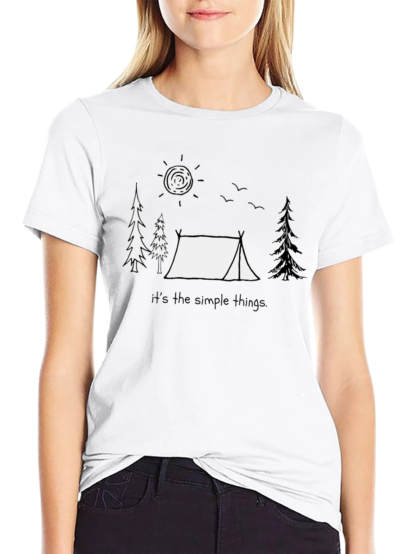 Camping Scene Graphic T-Shirt - Simple Things