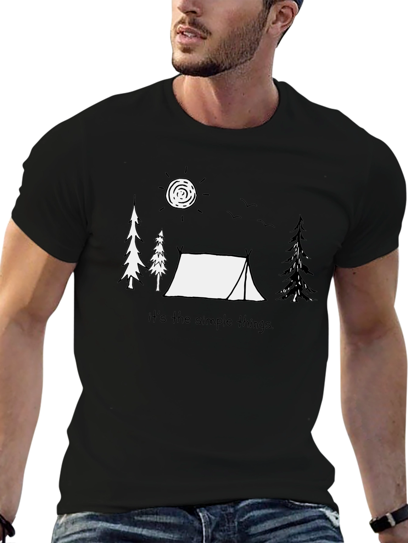 Camping Scene Graphic T-Shirt - Simple Things