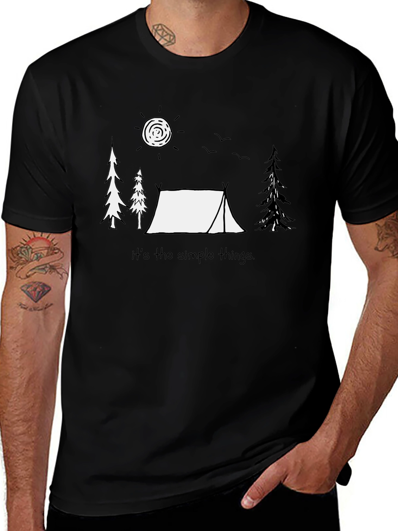 Camping Scene Graphic T-Shirt - Simple Things
