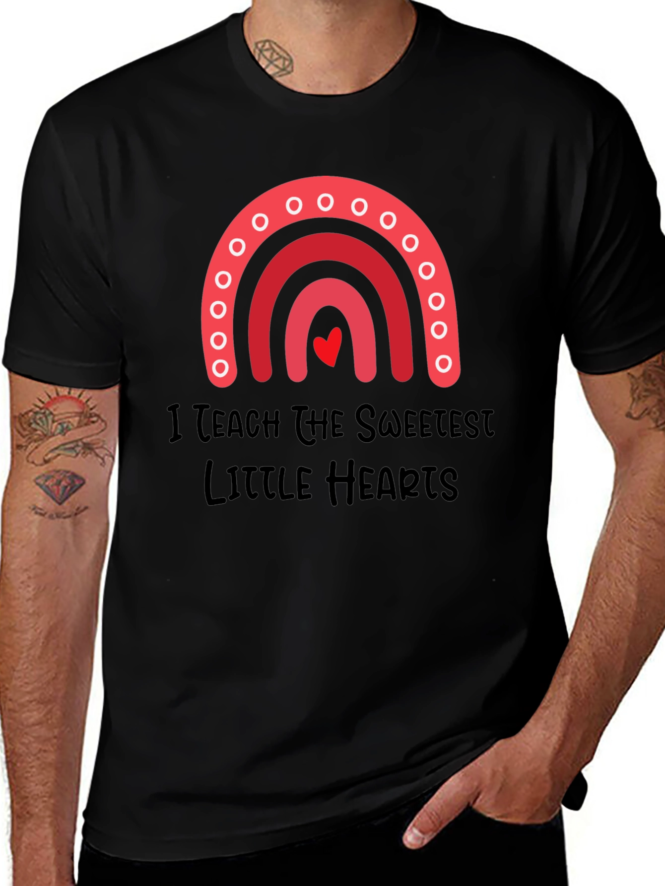 Sweetest Hearts Teacher T-Shirt - Black