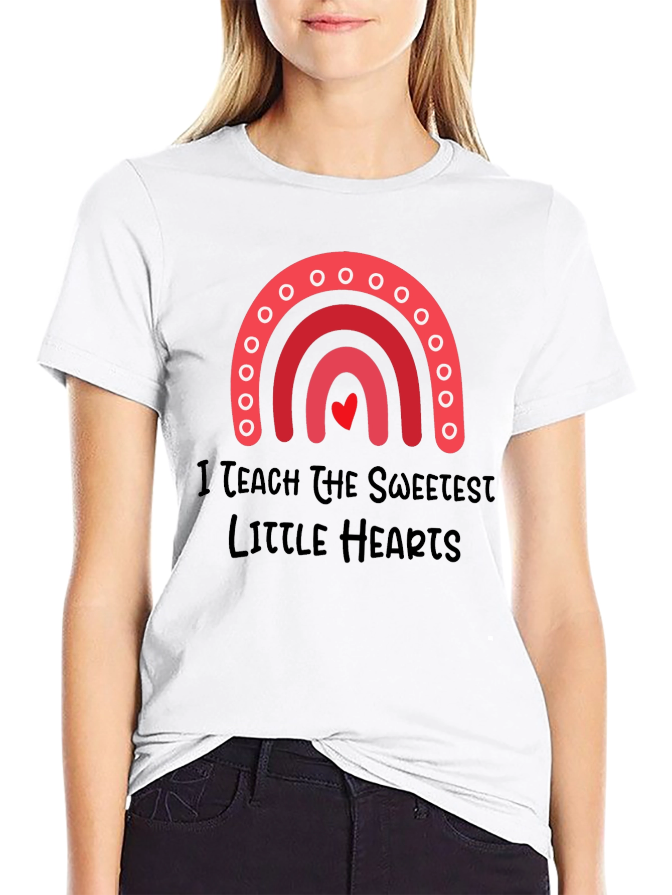 Sweetest Hearts Teacher T-Shirt - Black
