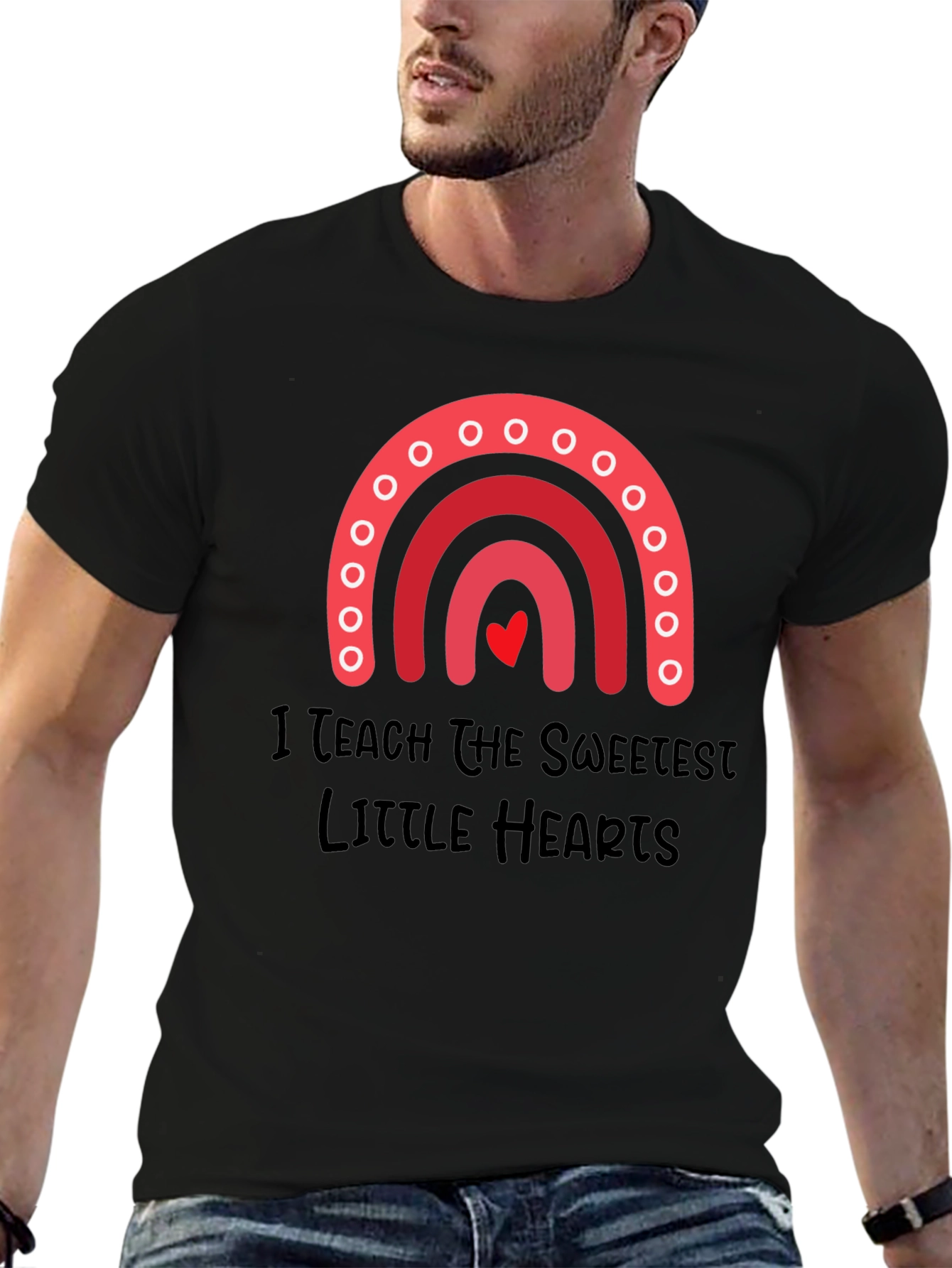 Sweetest Hearts Teacher T-Shirt - Black
