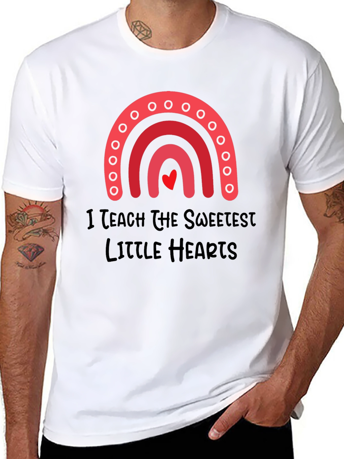 Sweetest Hearts Teacher T-Shirt - Black