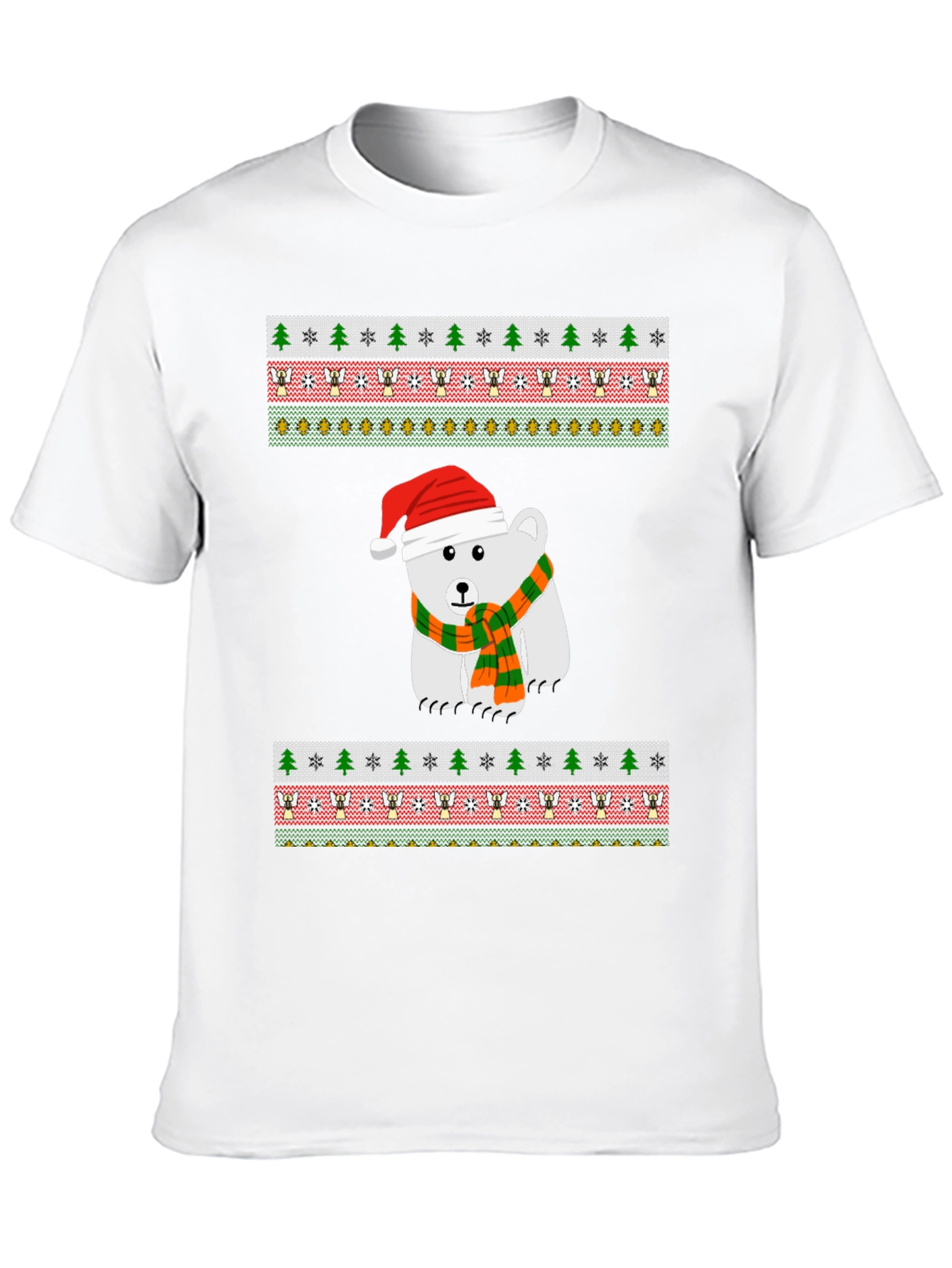 Festive Polar Bear Ugly Christmas T-Shirt