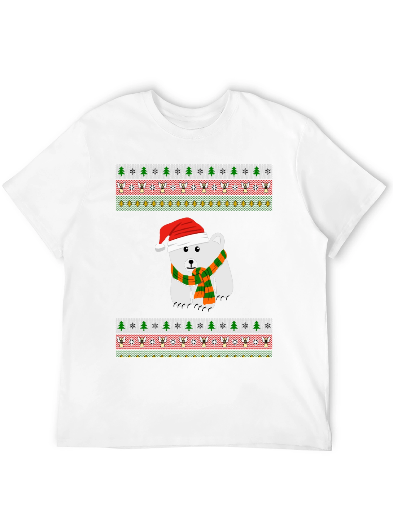 Festive Polar Bear Ugly Christmas T-Shirt