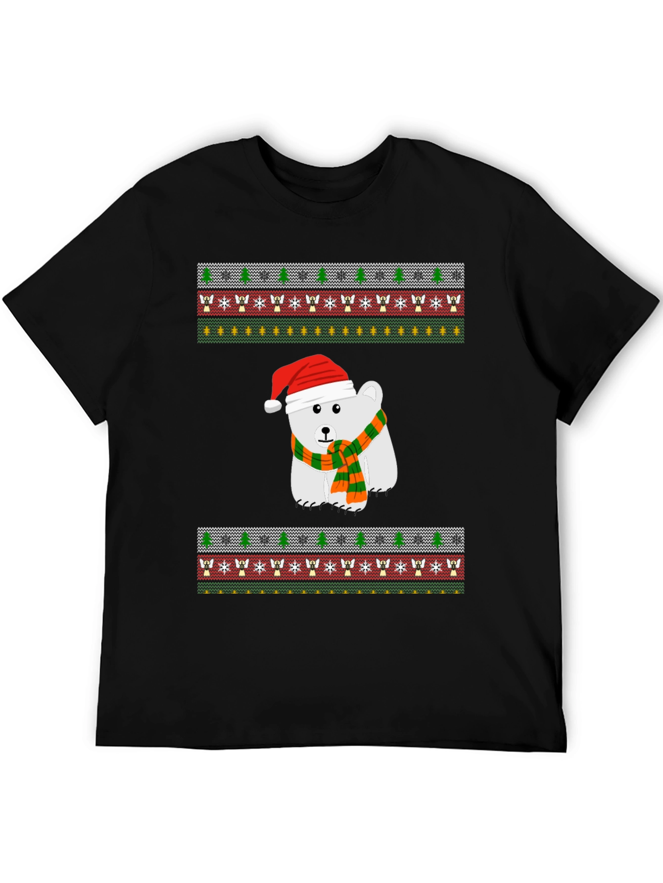 Festive Polar Bear Ugly Christmas T-Shirt