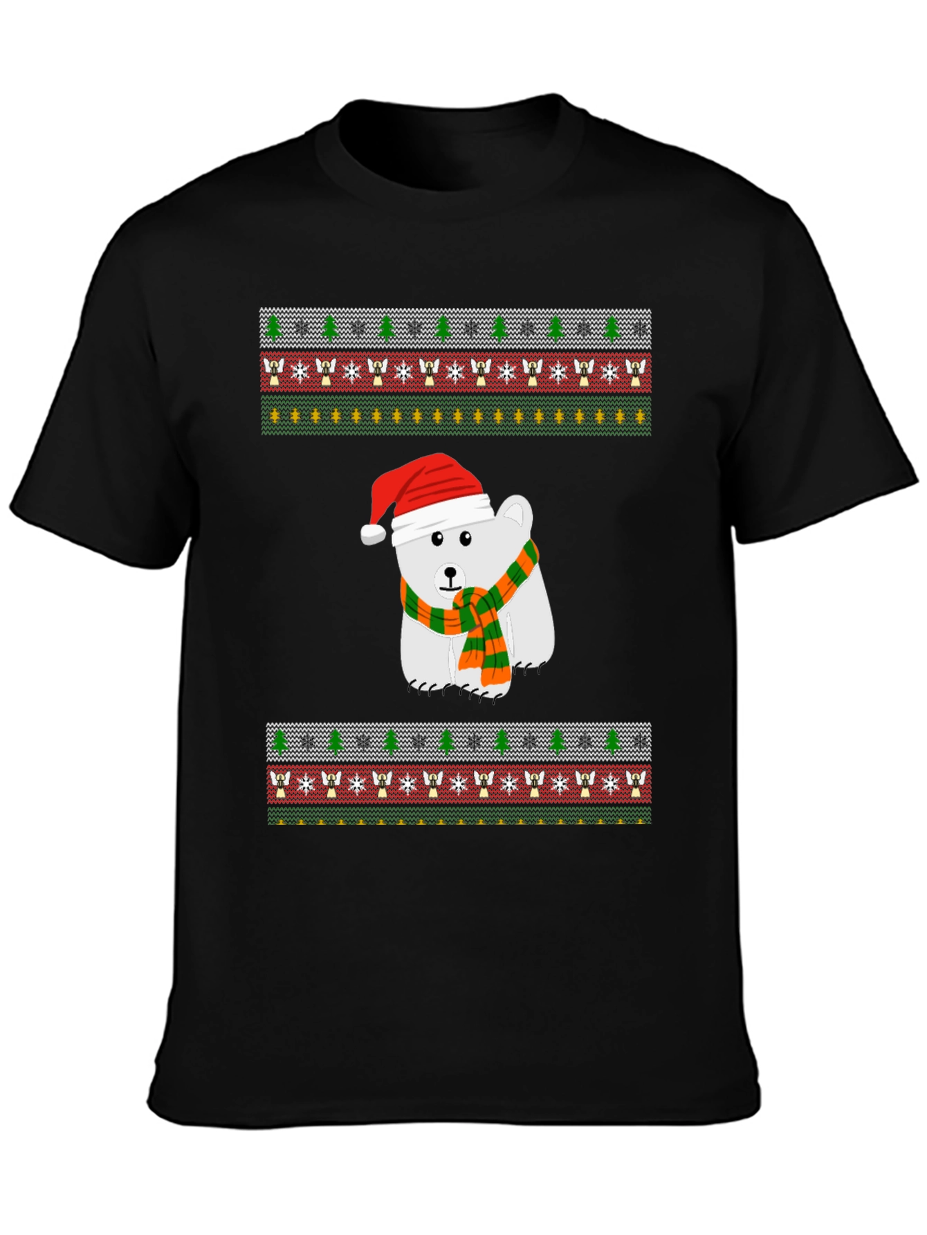 Festive Polar Bear Ugly Christmas T-Shirt