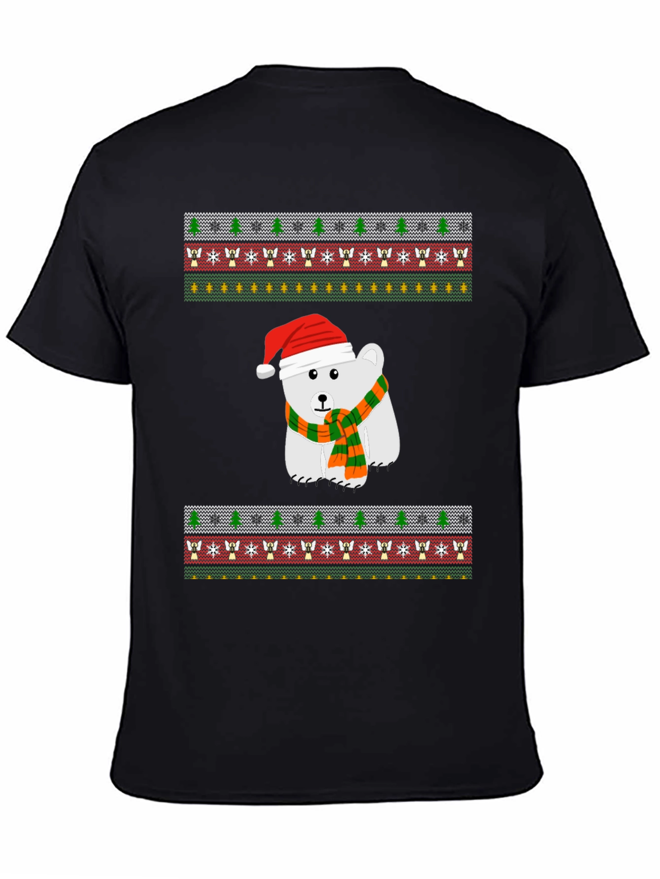 Festive Polar Bear Ugly Christmas T-Shirt