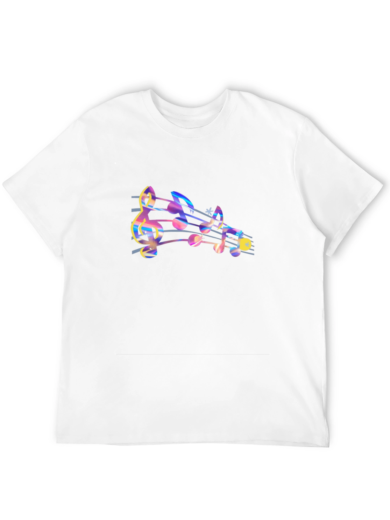 Musical Notes Graphic Tee - Black Cotton Comfort