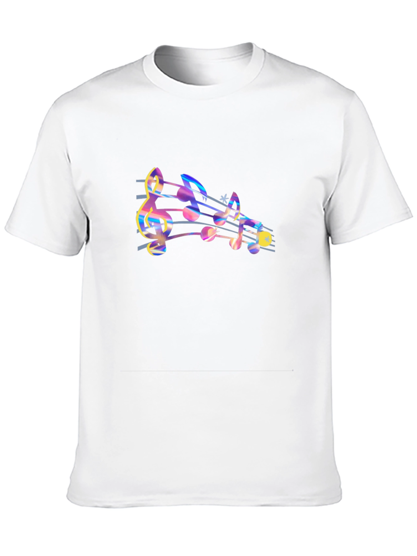 Musical Notes Graphic Tee - Black Cotton Comfort