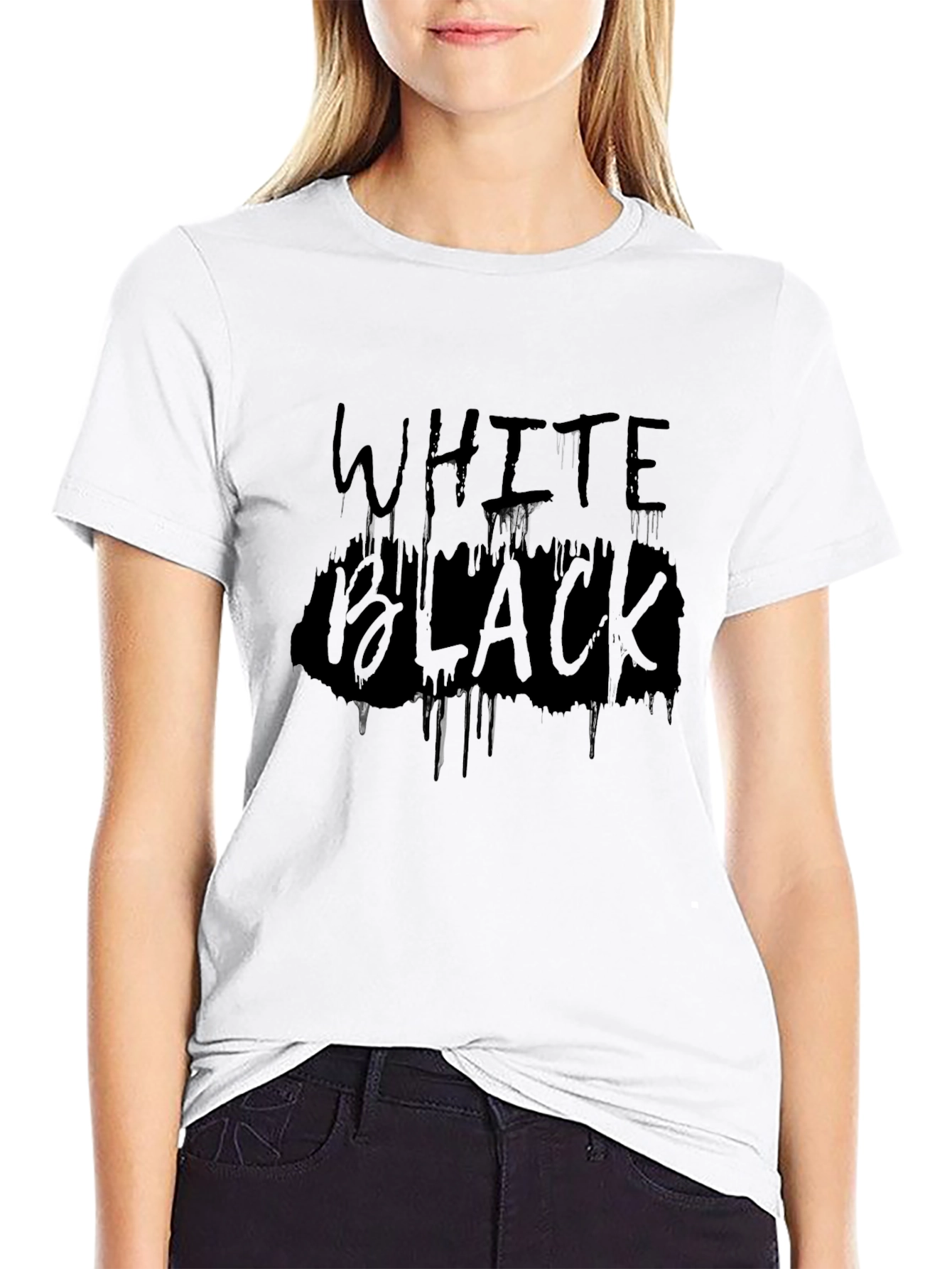 Black T-Shirt with White Black Graphic